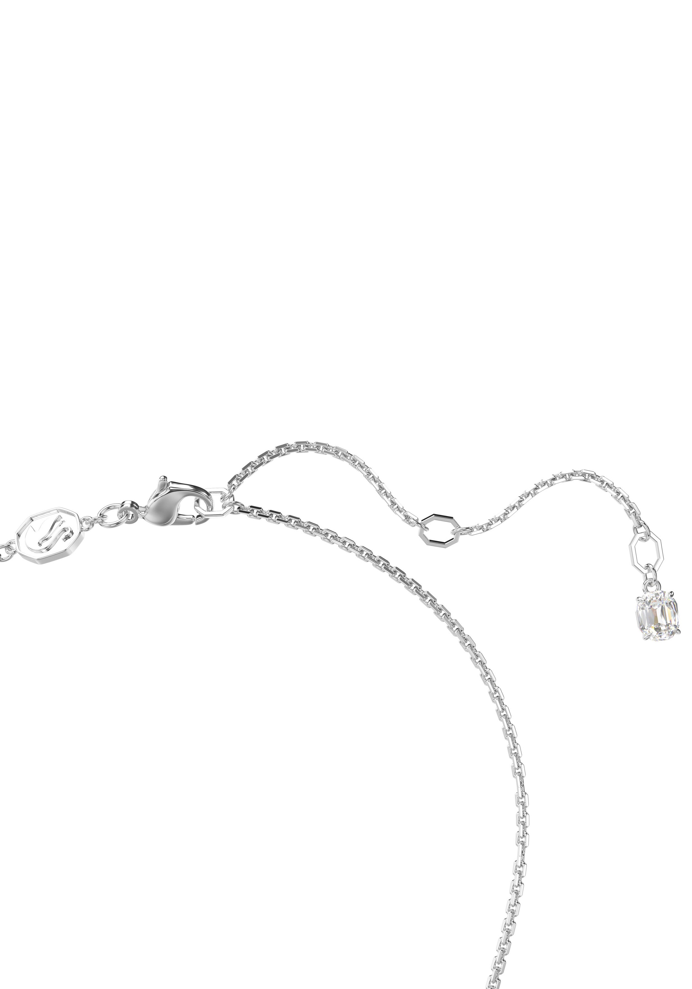 Kette mit Anhänger SWAROVSKI "MESMERA", grün (metallfarben, kristallweiß, grün), Halsketten, Damen, Metall, L: 45 B: 8,5mm, mit Swarovski Zirkonia (synth.), B:8,5mm 6