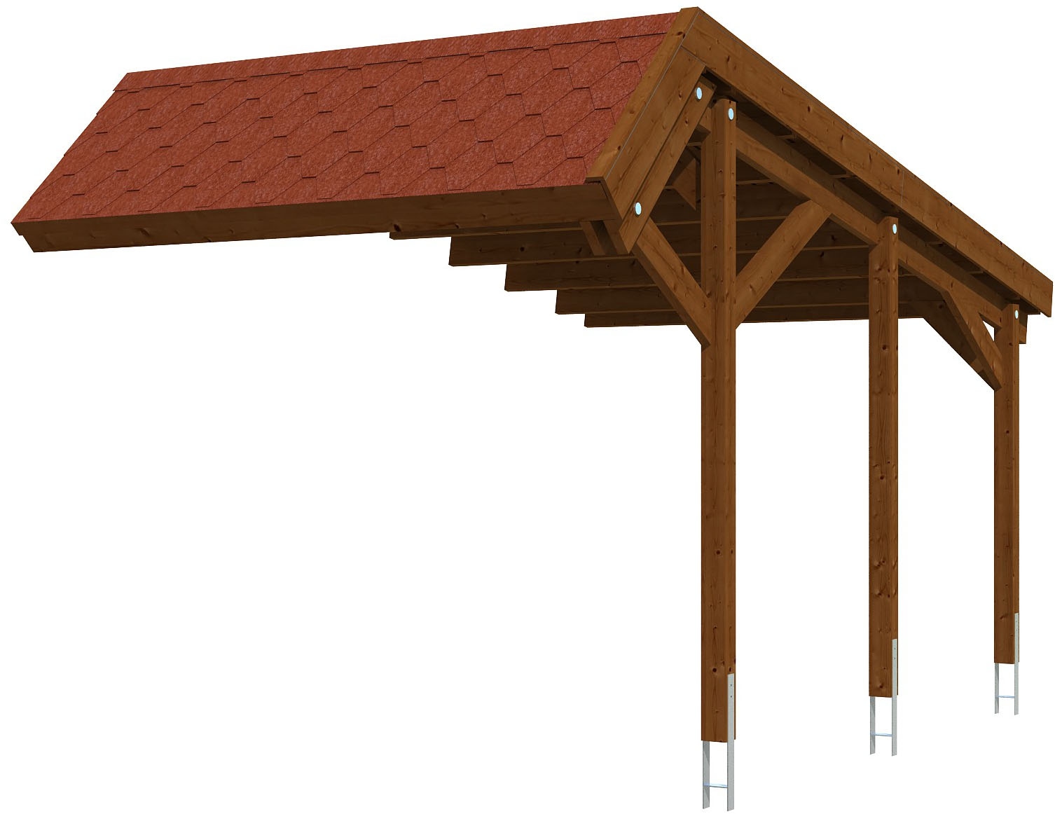 Einzelcarport »Harz«, Nadelholz, 291 cm, Nussbaum, Stellplatzerweiterung 303x560cm,...