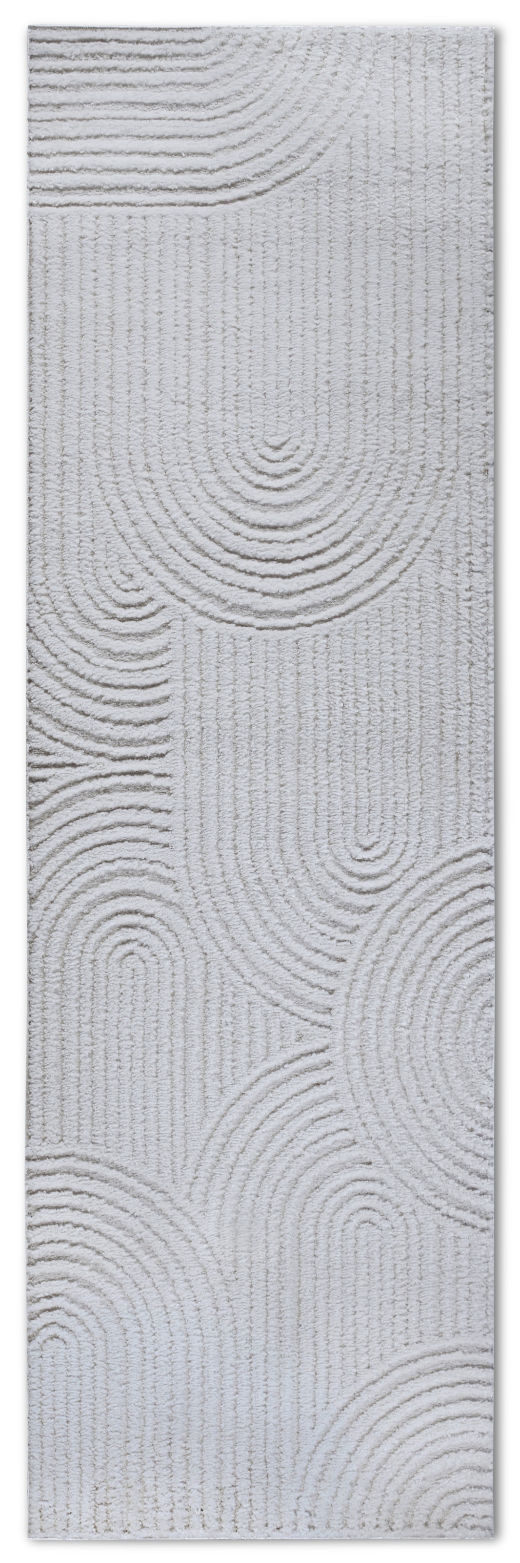 Designteppich ELLE DECORATION "Chappe", weiß (cremeweiß), B:80cm H:18mm L:240cm, Polyester, Teppiche, Shaggy, Läufer, flauschig, weich, Langflor, modern, Hoch Tief Effekt 3