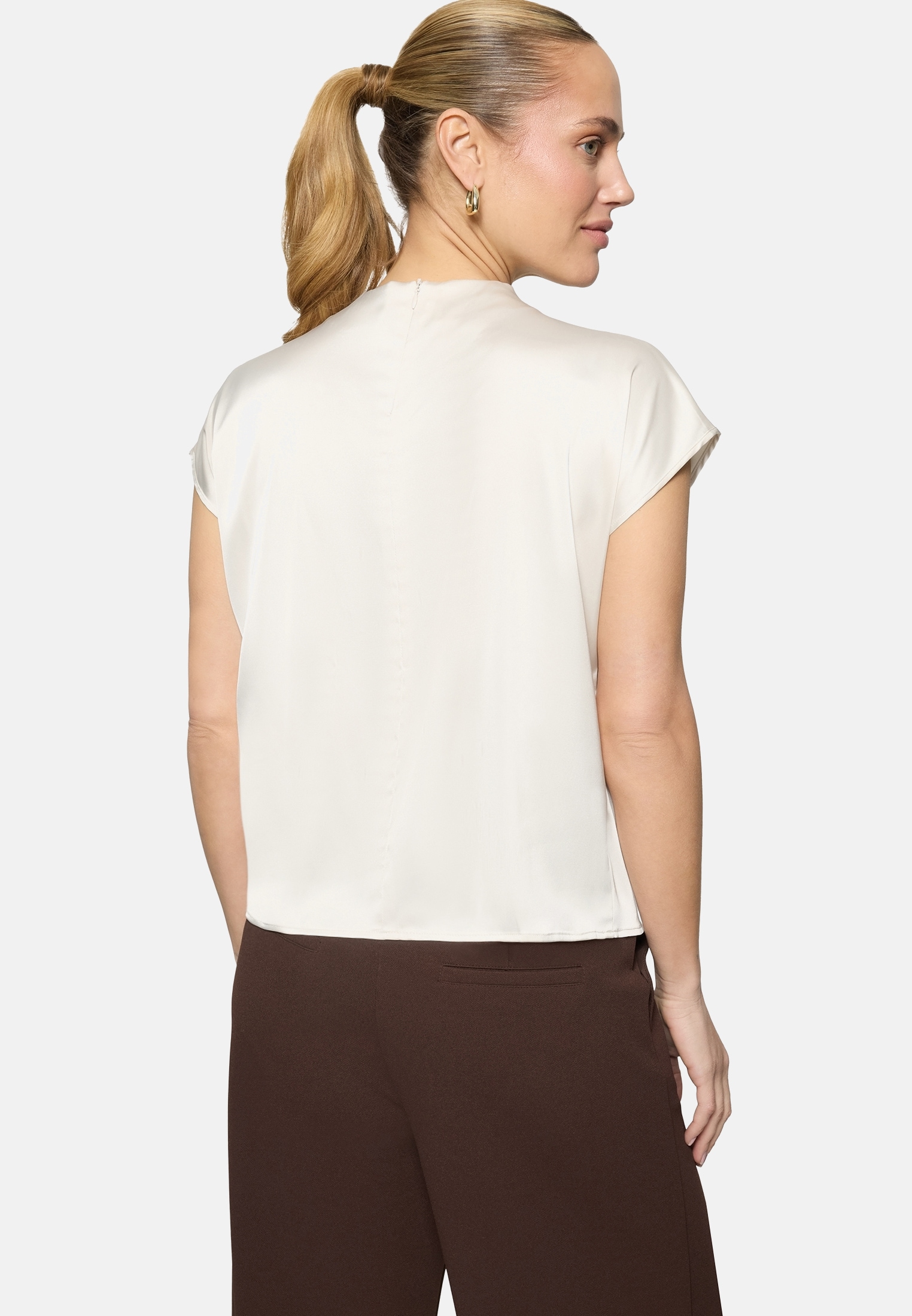 Zero Satinbluse »Damen mit Kragen«