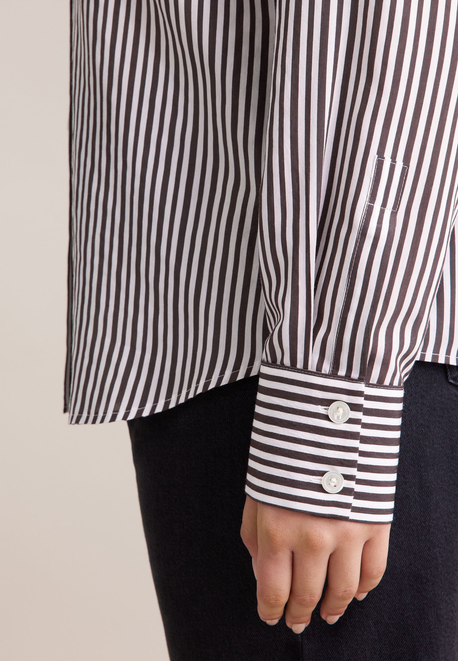 seidensticker Klassische Bluse »Schwarze Rose« 1/1 Gestreift