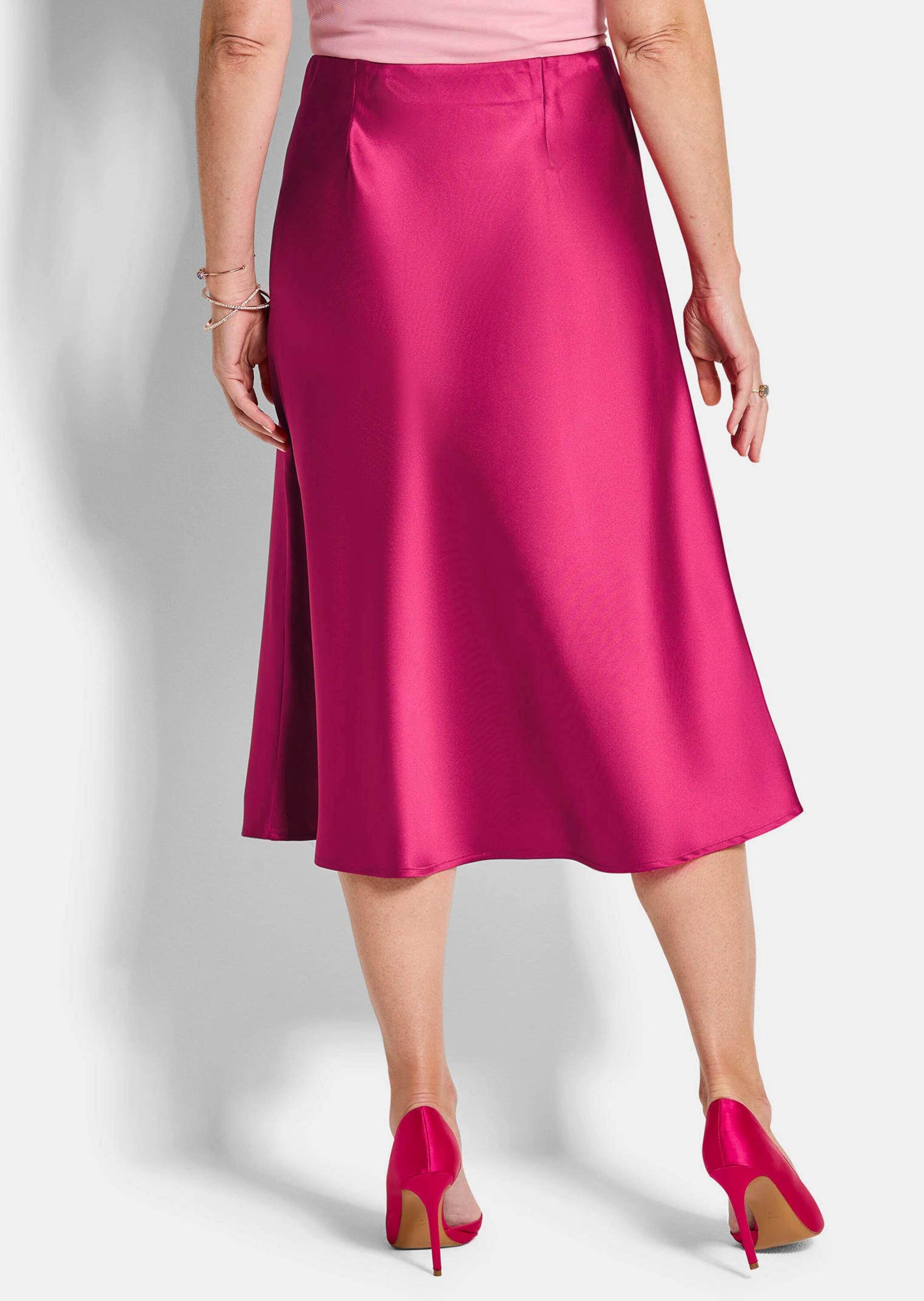 GOLDNER Schlupfrock »Kurzgröße Ausgestellter Satinrock mit Schlupfbund«