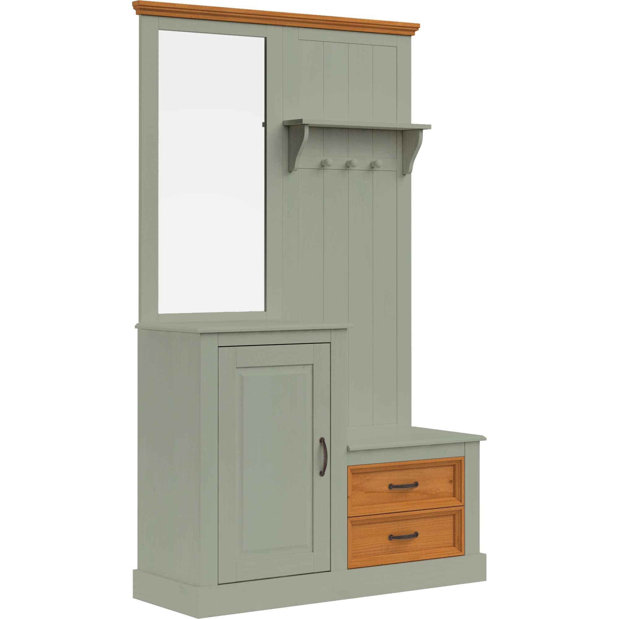 Home affaire Garderobenschrank "Selma", Kompaktgarderobe, mit Spiegel, Hake günstig online kaufen