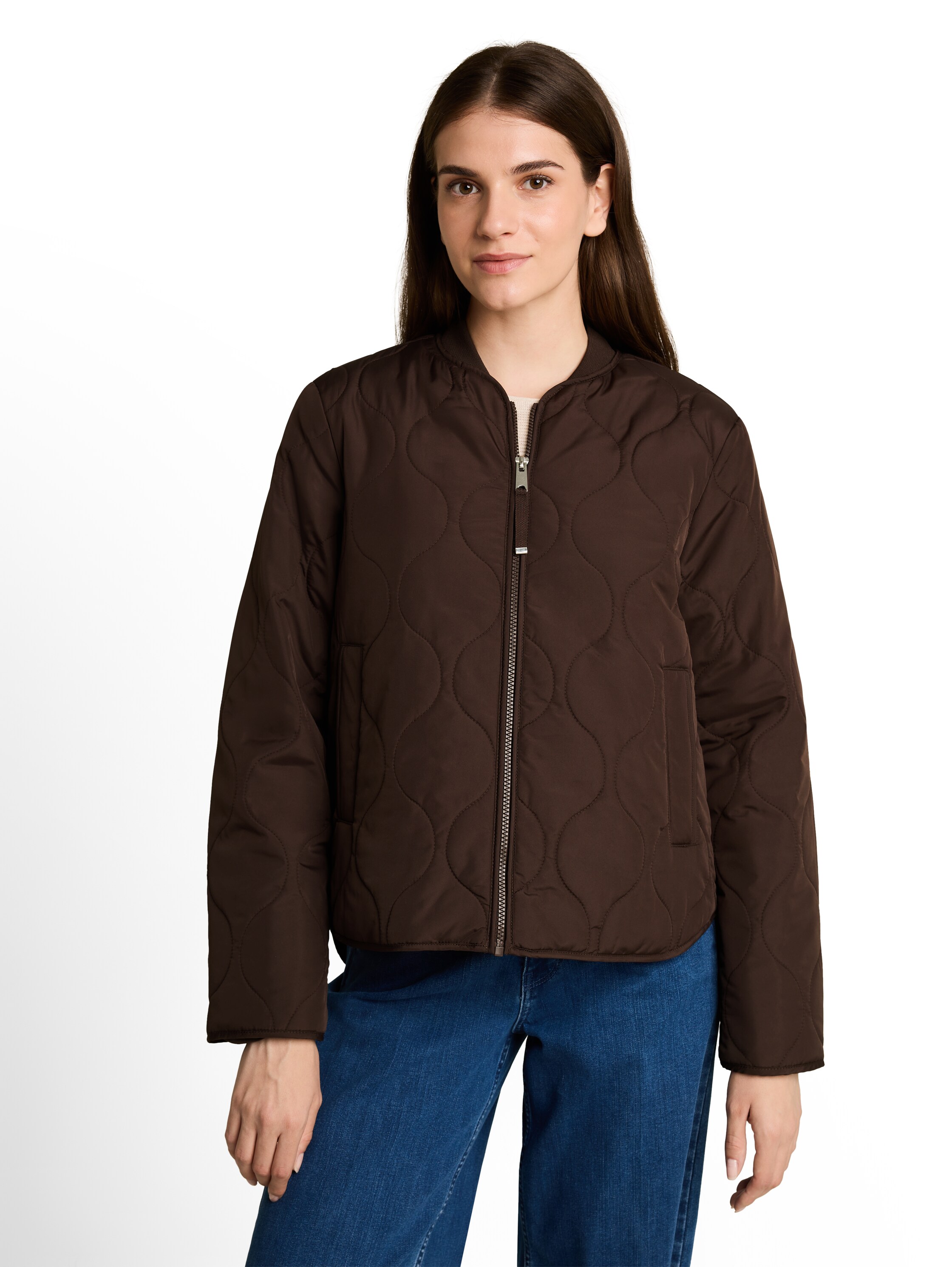 TOM TAILOR Steppjacke ohne Kapuze mit Blouson-Kragen und Reißverschluss