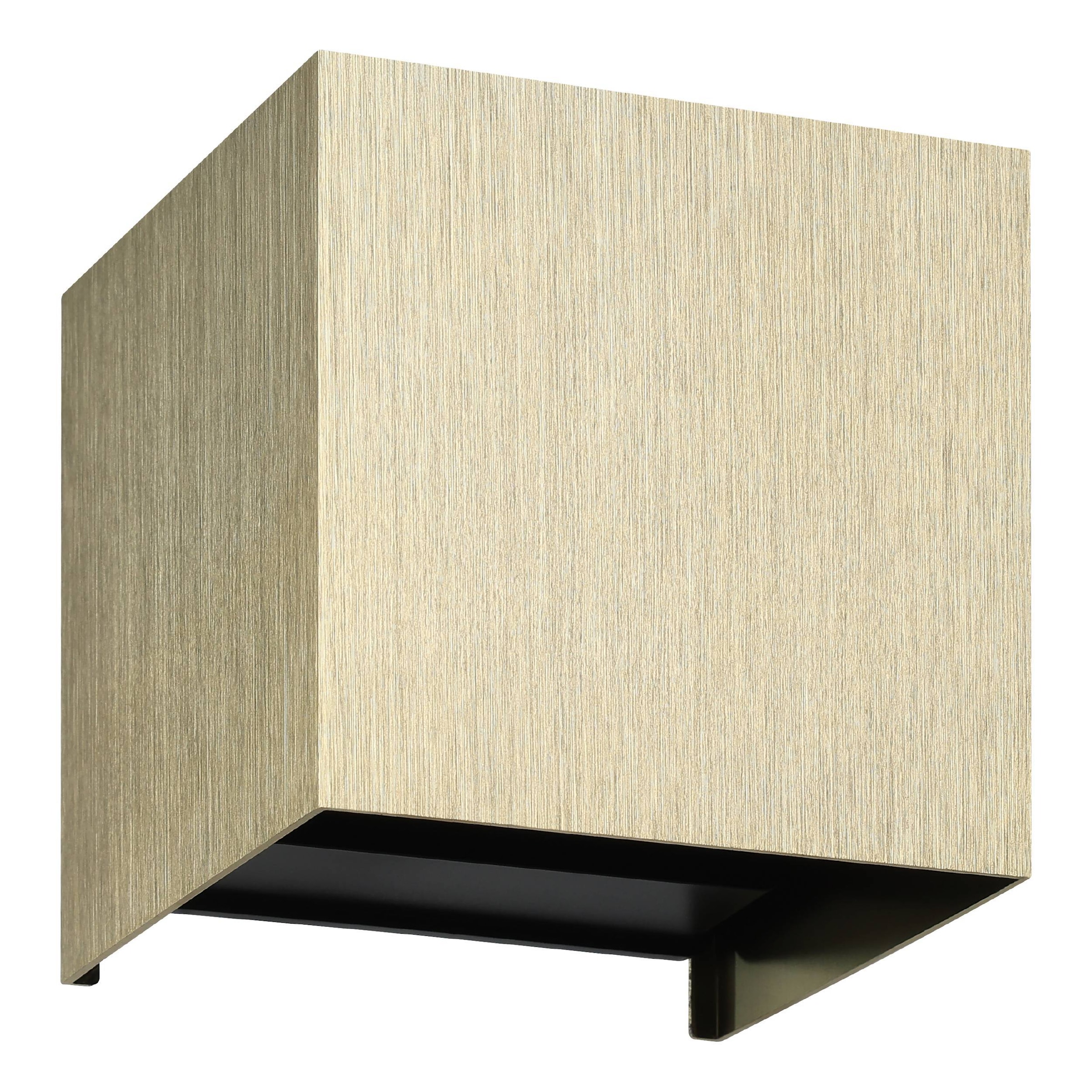 EGLO Wandleuchte »Valmontone Wandlampe,innen, Würfel, indirekte Up und Down Beleuchtung« LED-Modul 1 Stk. Warmweiß Wand-/Deckenleuchte - L10 x H10 x AL10 cm - messing-gebürstet