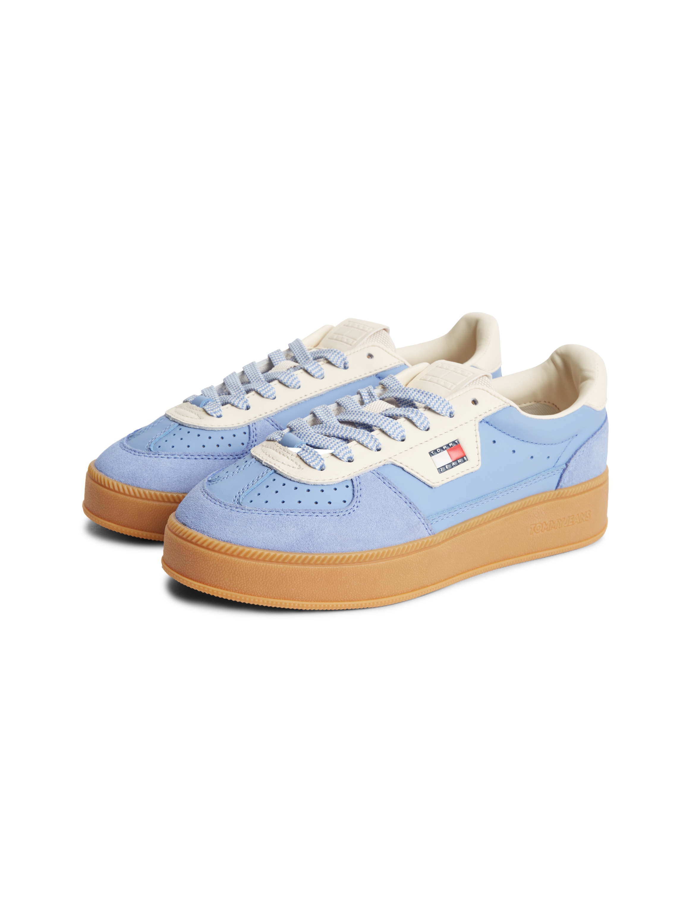 Tommy Jeans Plateausneaker "THE GREENWICH EDGE MAX" Freizeitschuh, Schnürschuh im Retro-Look mit Perforationen