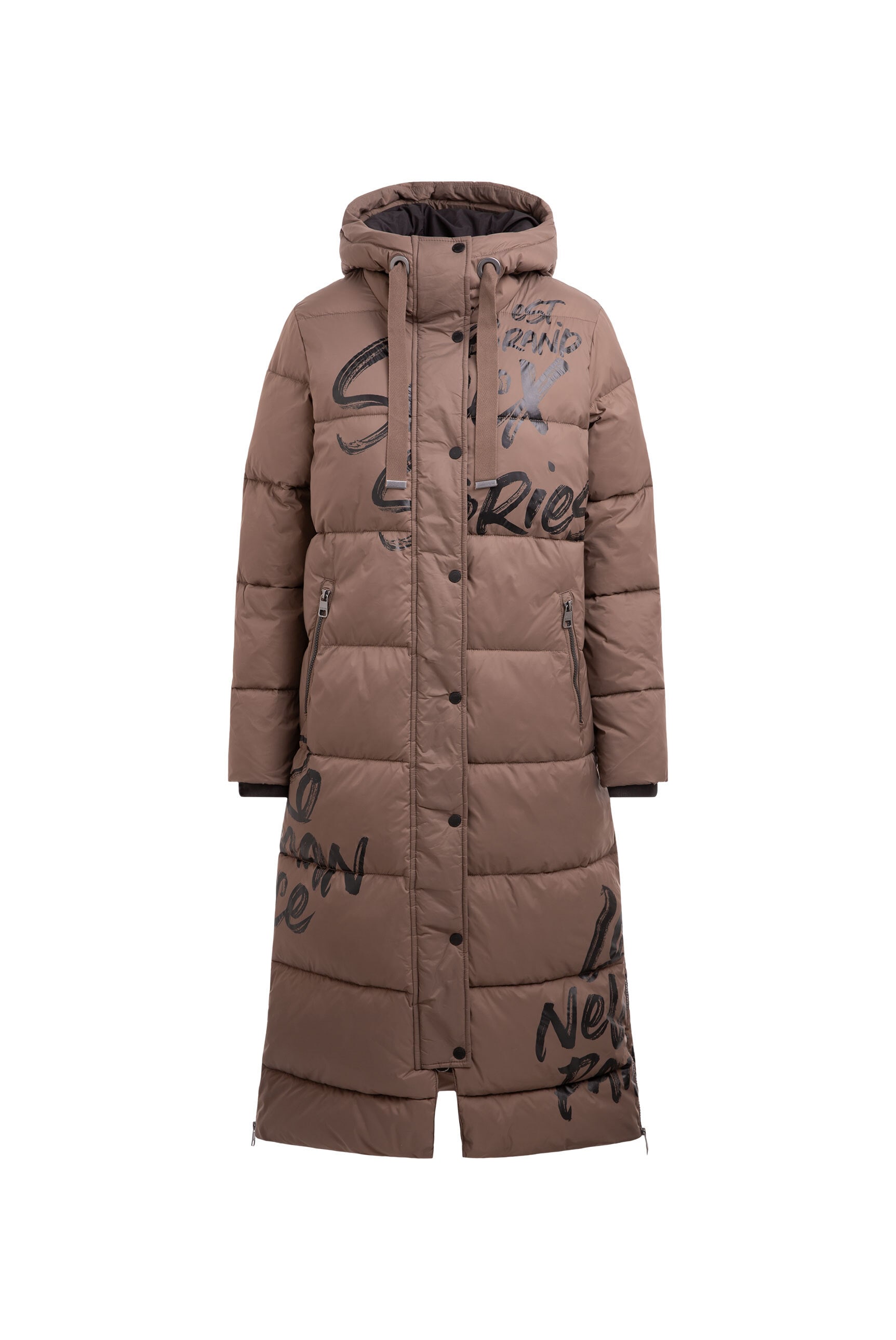 SOCCX Langmantel , mit seitlichen Reißverschlüssen am Saum
