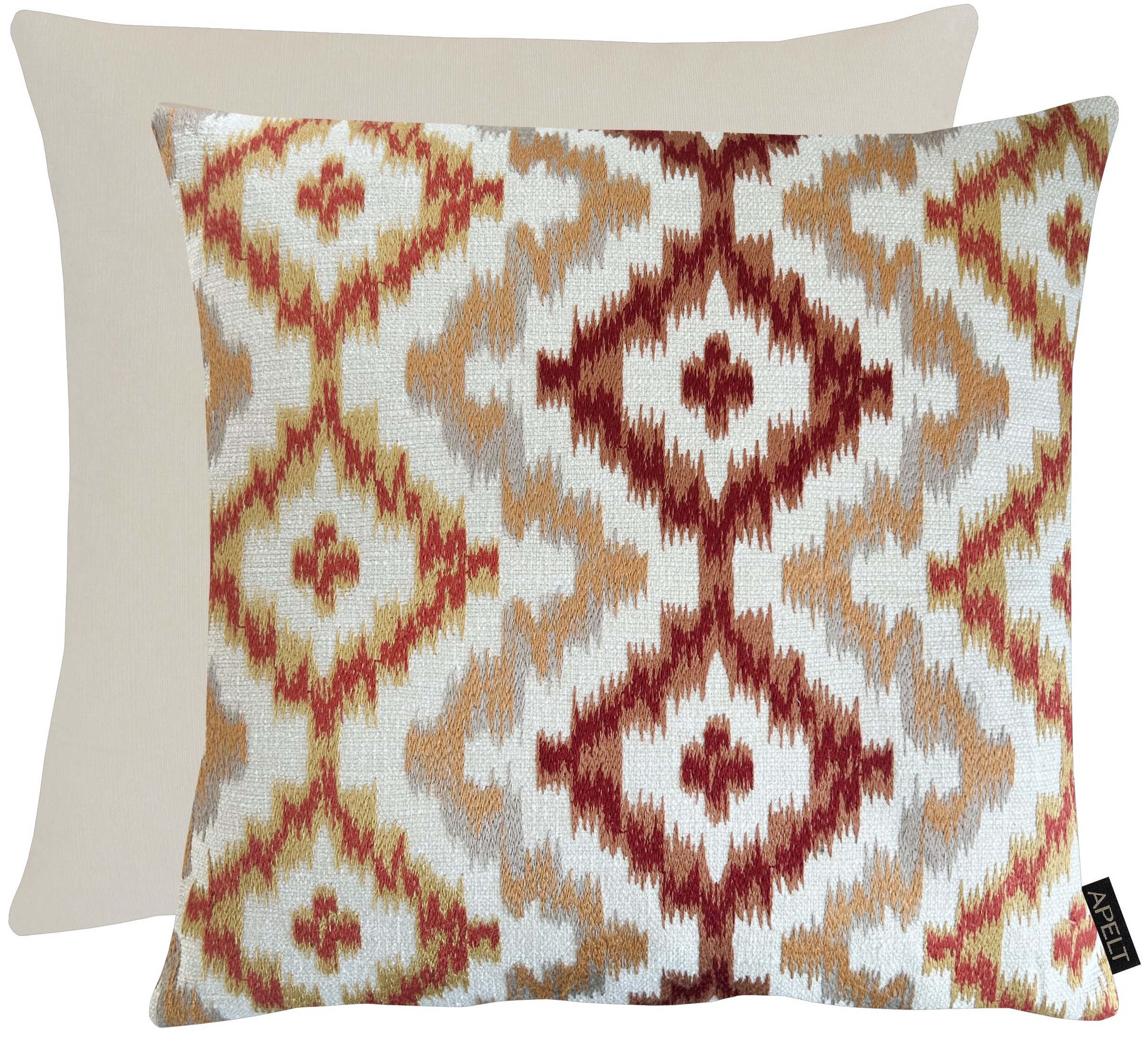 Kissenhülle APELT, B:46cm H:0,5cm L:46cmnatur, orange, rot, Mischgewebe, Bezug: 50% Polyester, 30% Viskose, 20% Baumwolle, Kissenbezüge, "Milan",