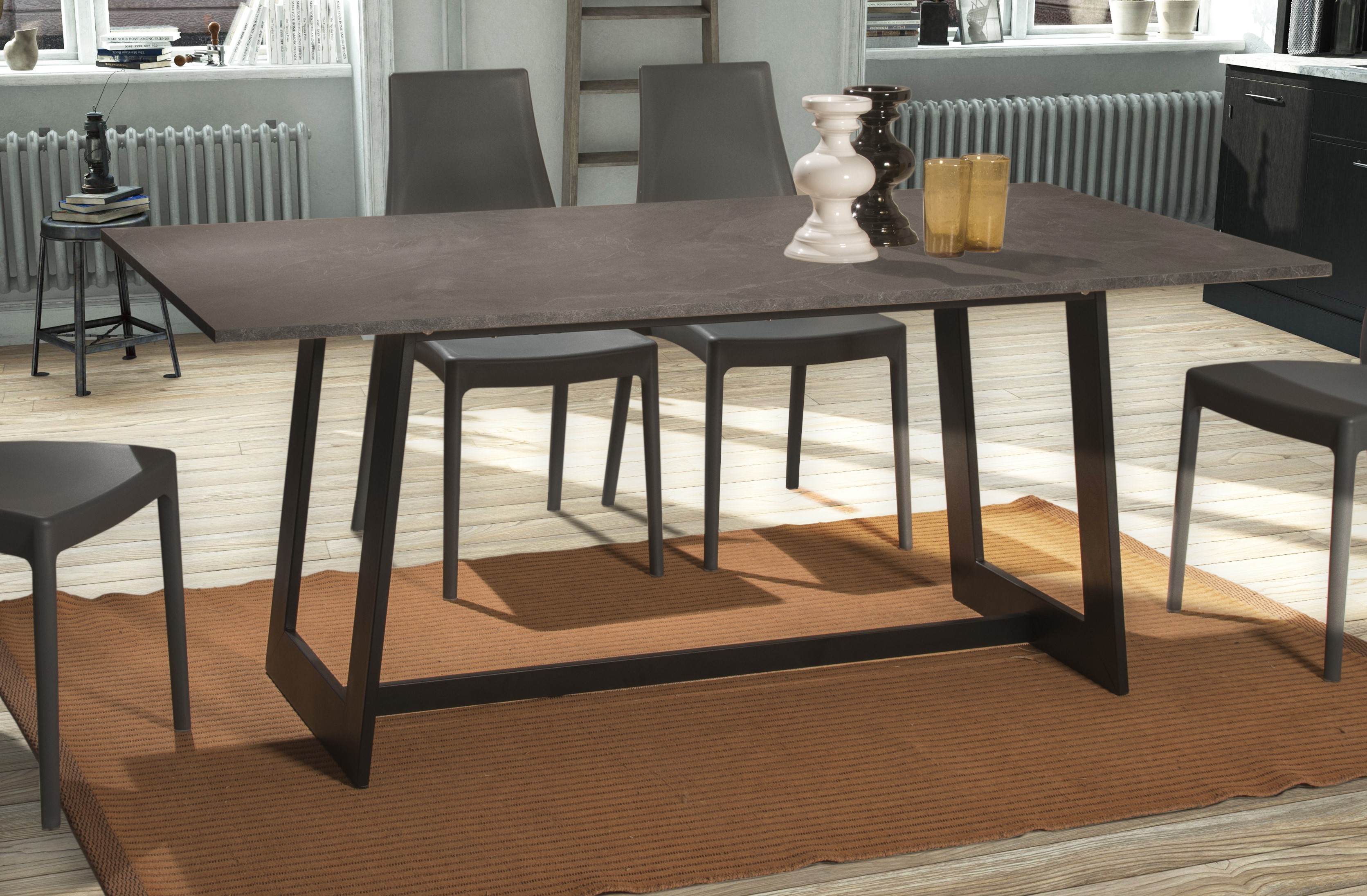Home affaire Esstisch Bridge, mit einer 2 cm starke Tischplatte, im hochwertigen italienischen Design, mit einem Metallgestell, Breite 180 cm