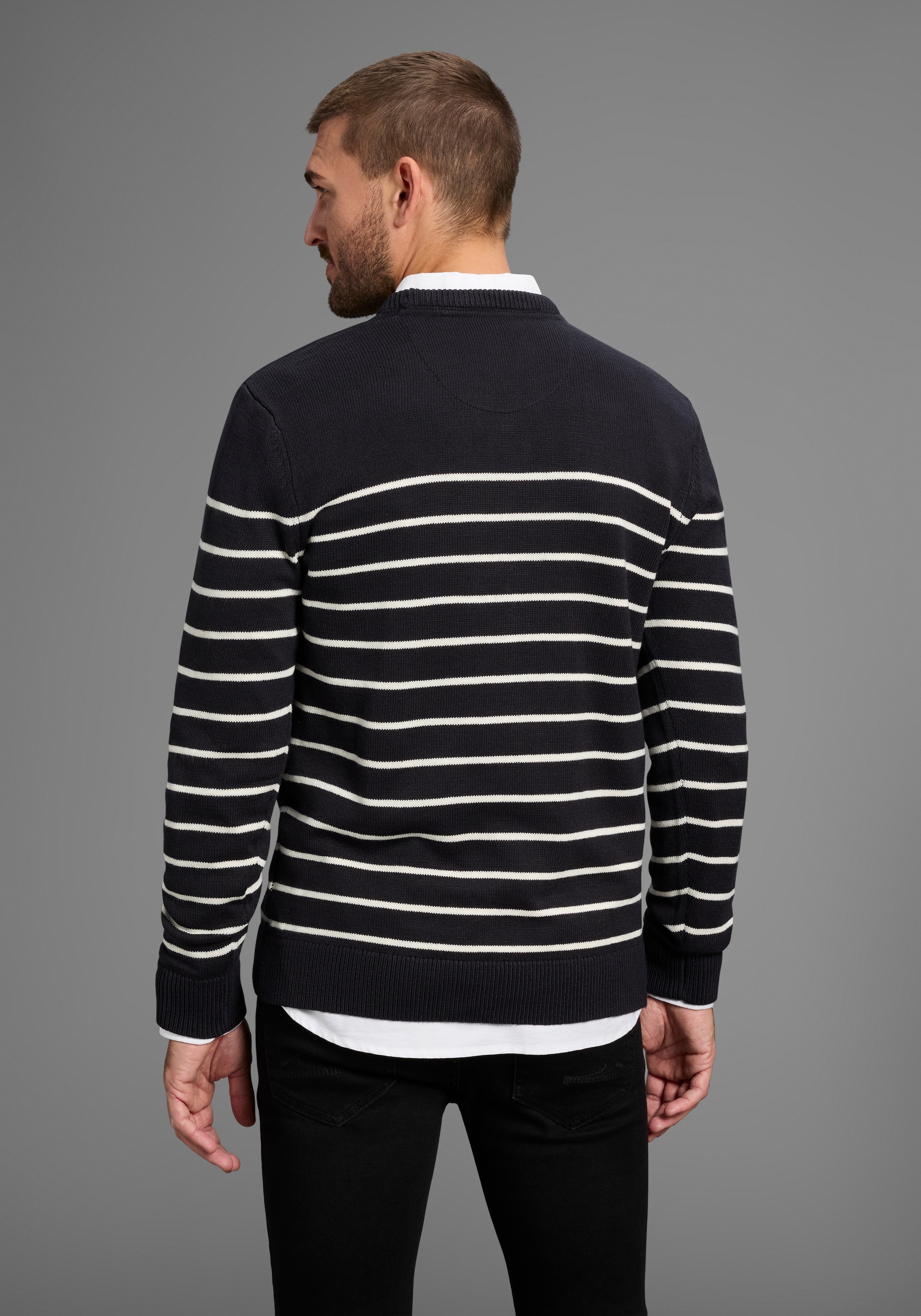DELMAO Streifenpullover »Bis Größe 3 XL«, im maritimen Stil - NEUE KOLLEKTION