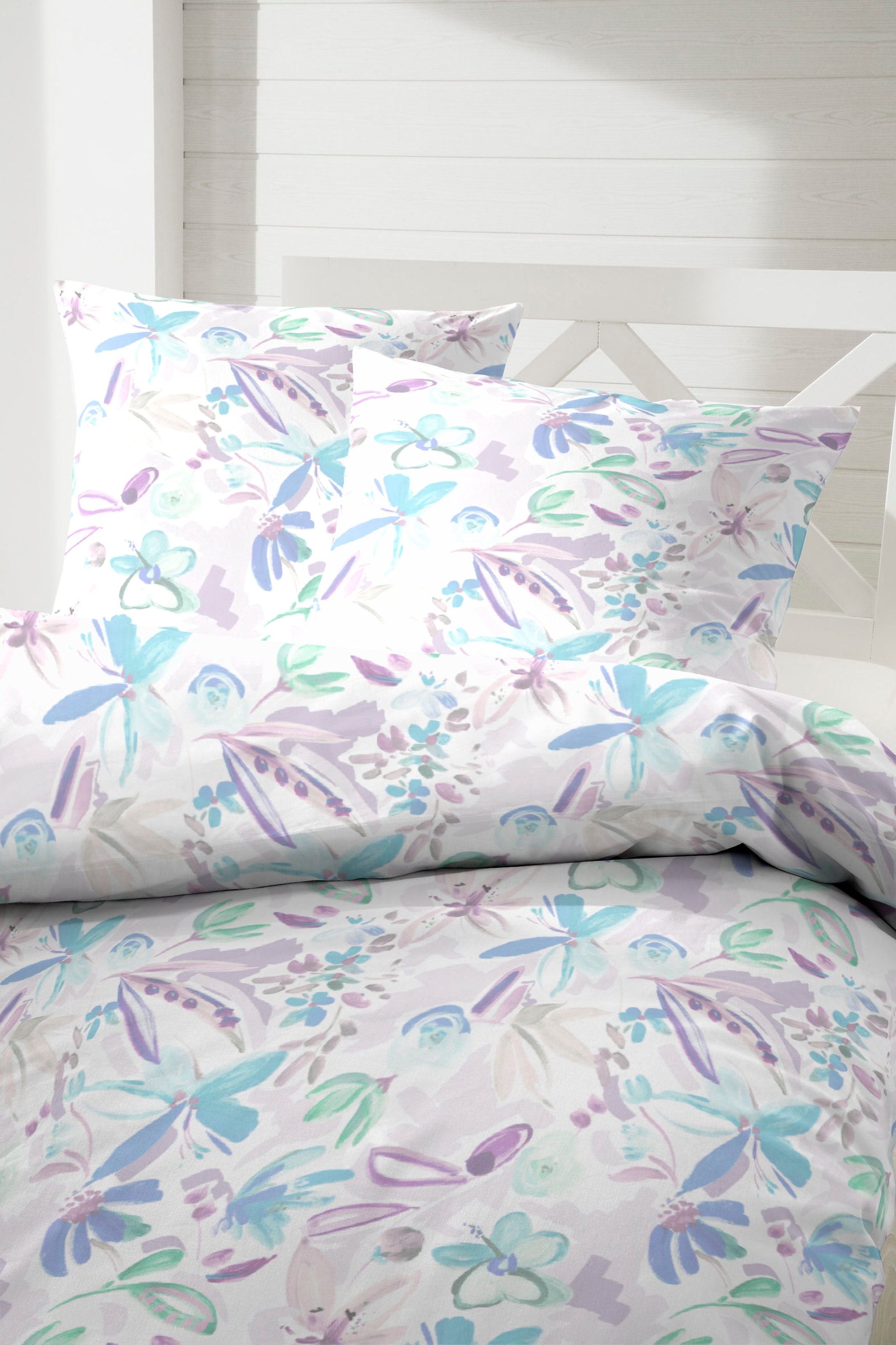 Primera Bettwäsche »Renforce Bettwäsche Misty Meadow«, mit pastellfarbigen Blumen
