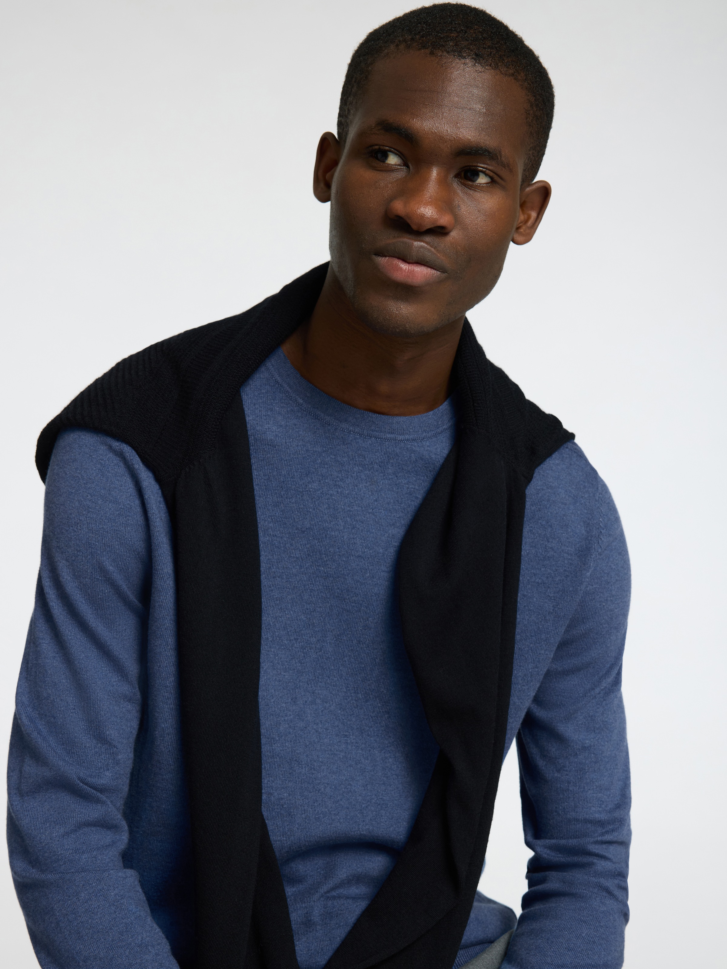 Thumbnail - SELECTED Rundhalspullover "SLHBERG CREW NECK NOOS" Baumwolle, regular fit