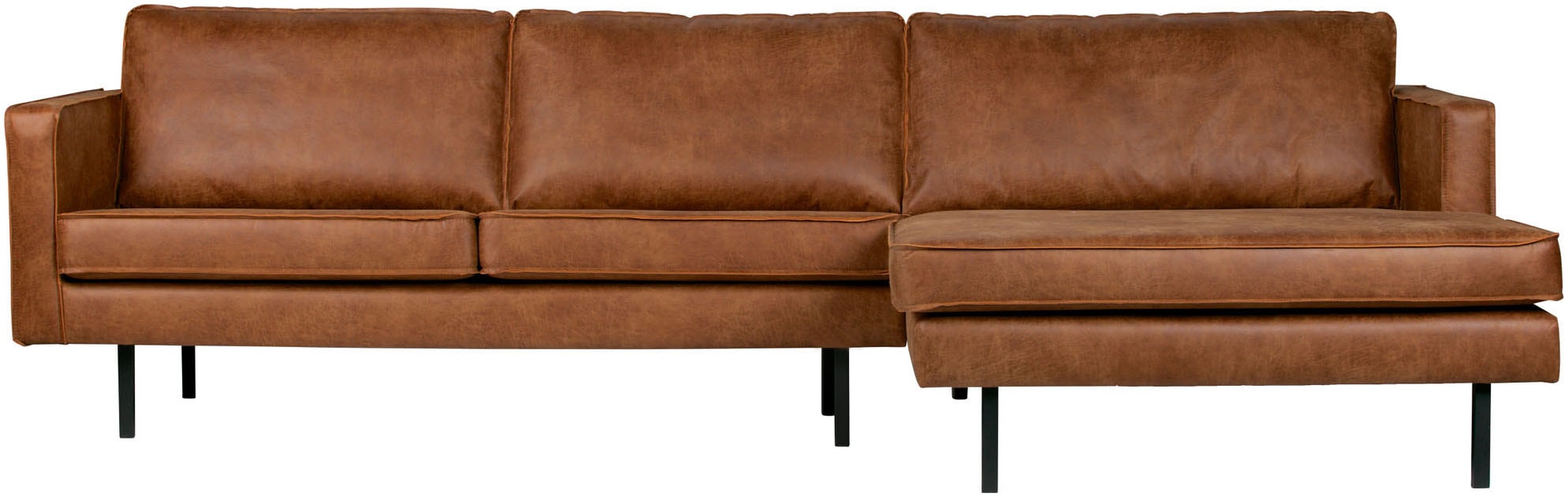 WOOOD Ecksofa "Rodeo Recycling-Lederfaser-Verbundstoff, H 85 x B 300 x T 155/86 cm" Tragkraft 250 kg, Gute Verschleißfestigkeit, pfleigleicht, Metallbeine
