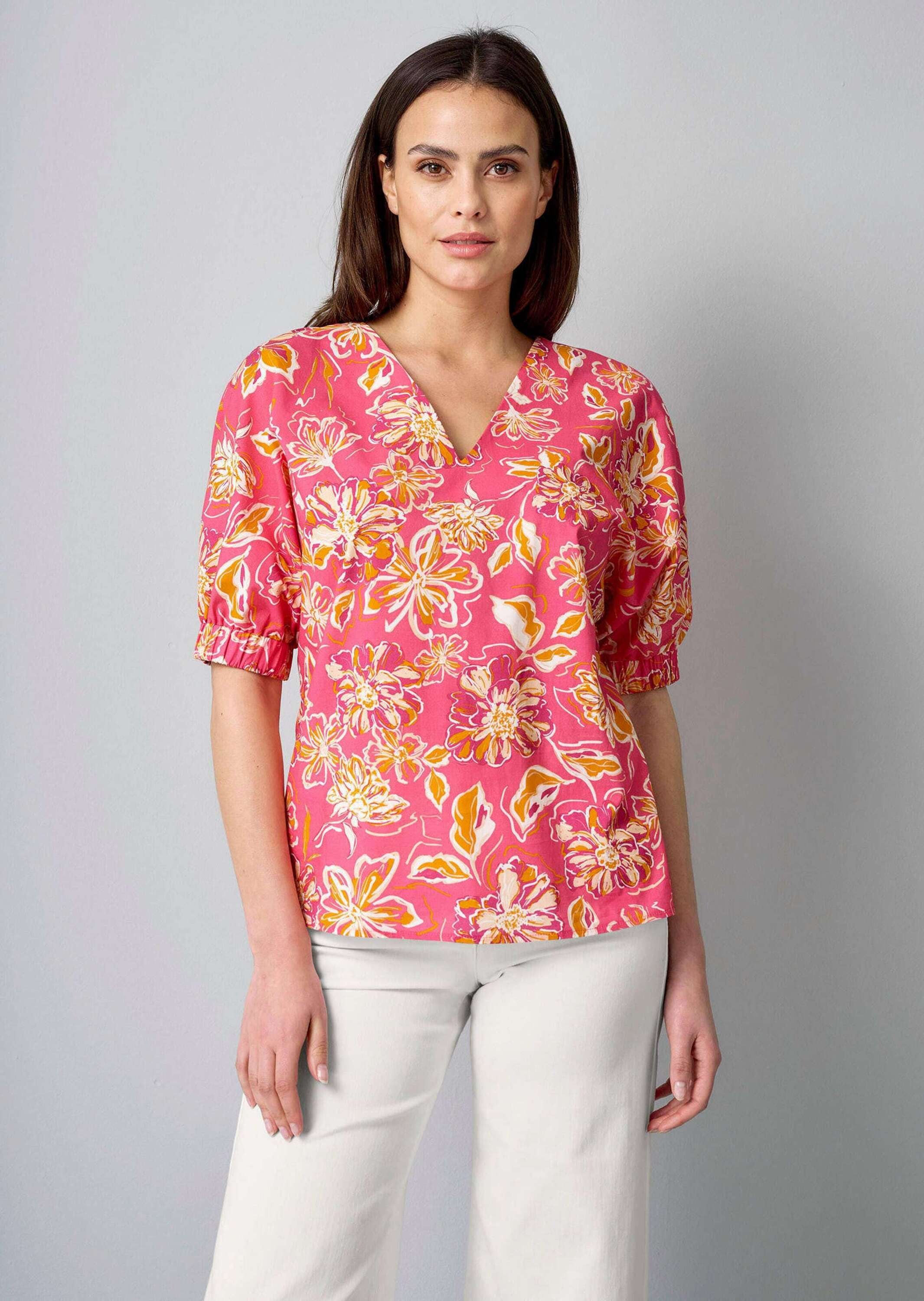 Alba Moda Schlupfbluse »Bluse Bluse mit Gummizug am Ärmel«
