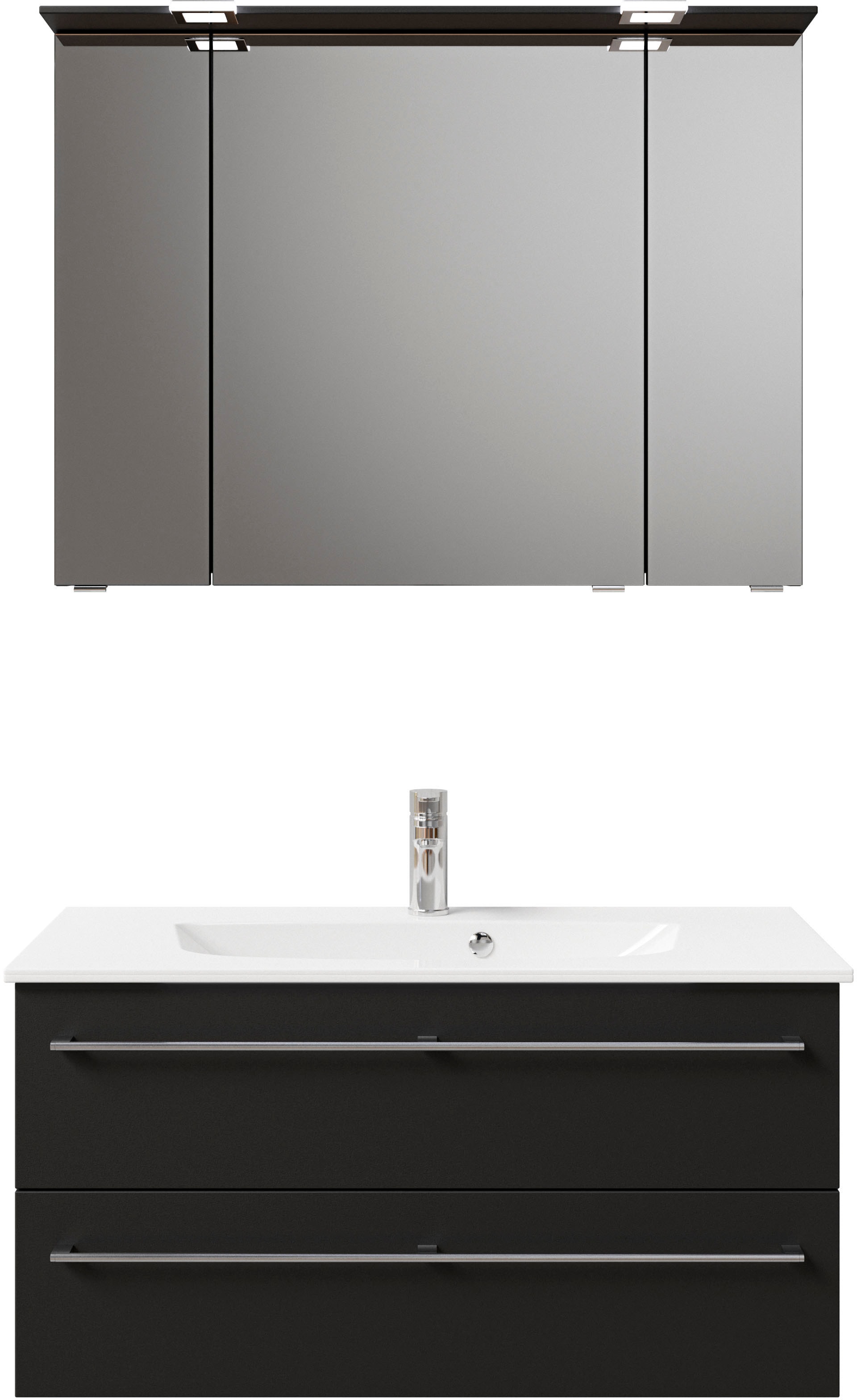 Saphir Badmöbel-Set "Serie 6025 2-teilig Mineralmarmor-Waschtisch mit LED-S günstig online kaufen