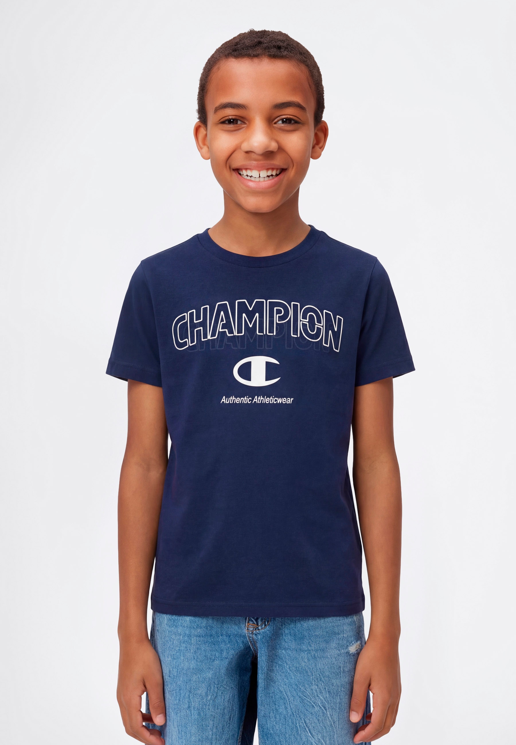 Champion T-Shirt "Graphic T-Shirt" für Kinder, sportlicher Stil, Kurzarm, Rundhalsausschnitt