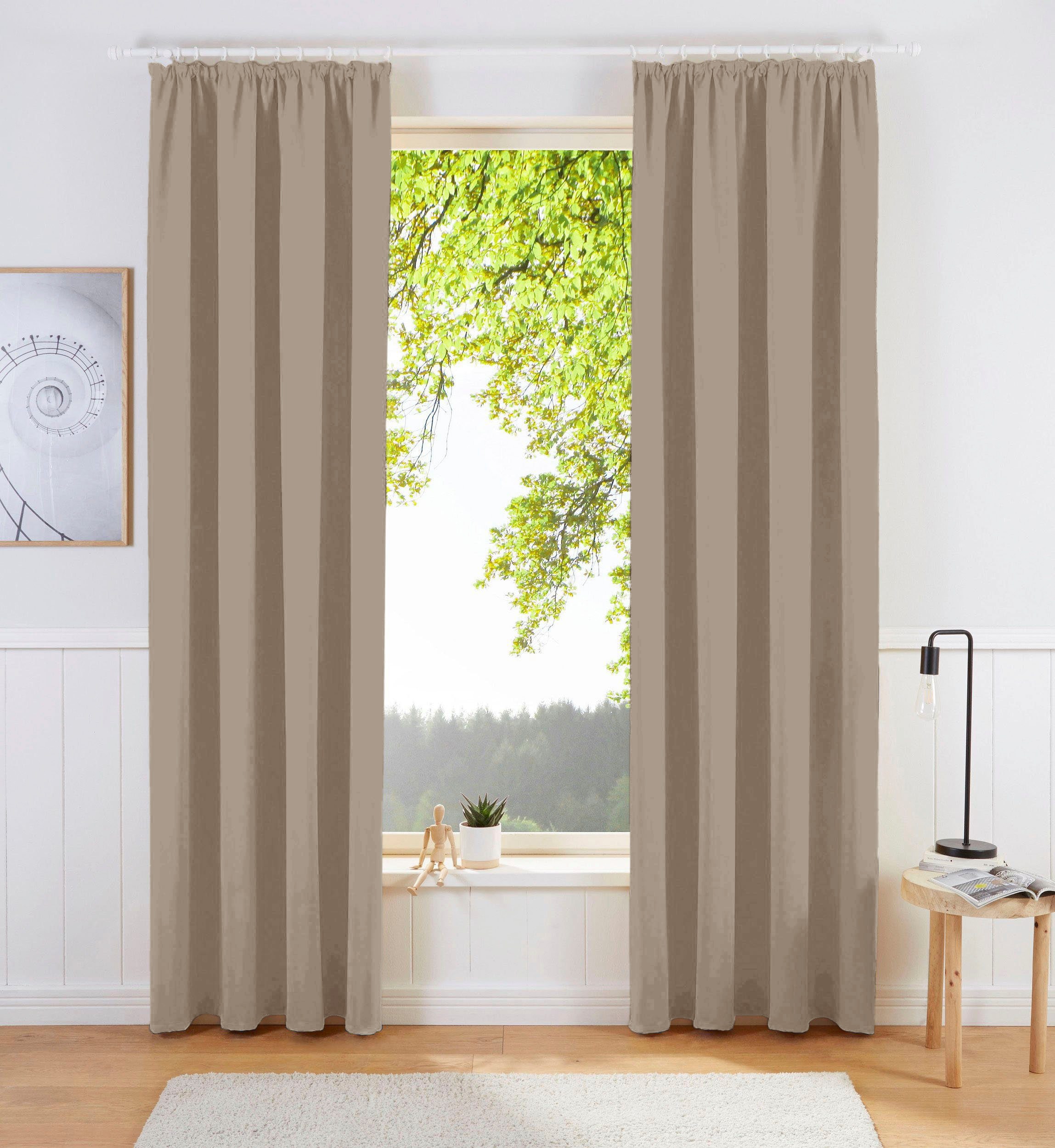 my home Gardine "SOLA" Kräuselband 1 Stk. tlg. Breite:130 cm, 1 Schal, einf günstig online kaufen