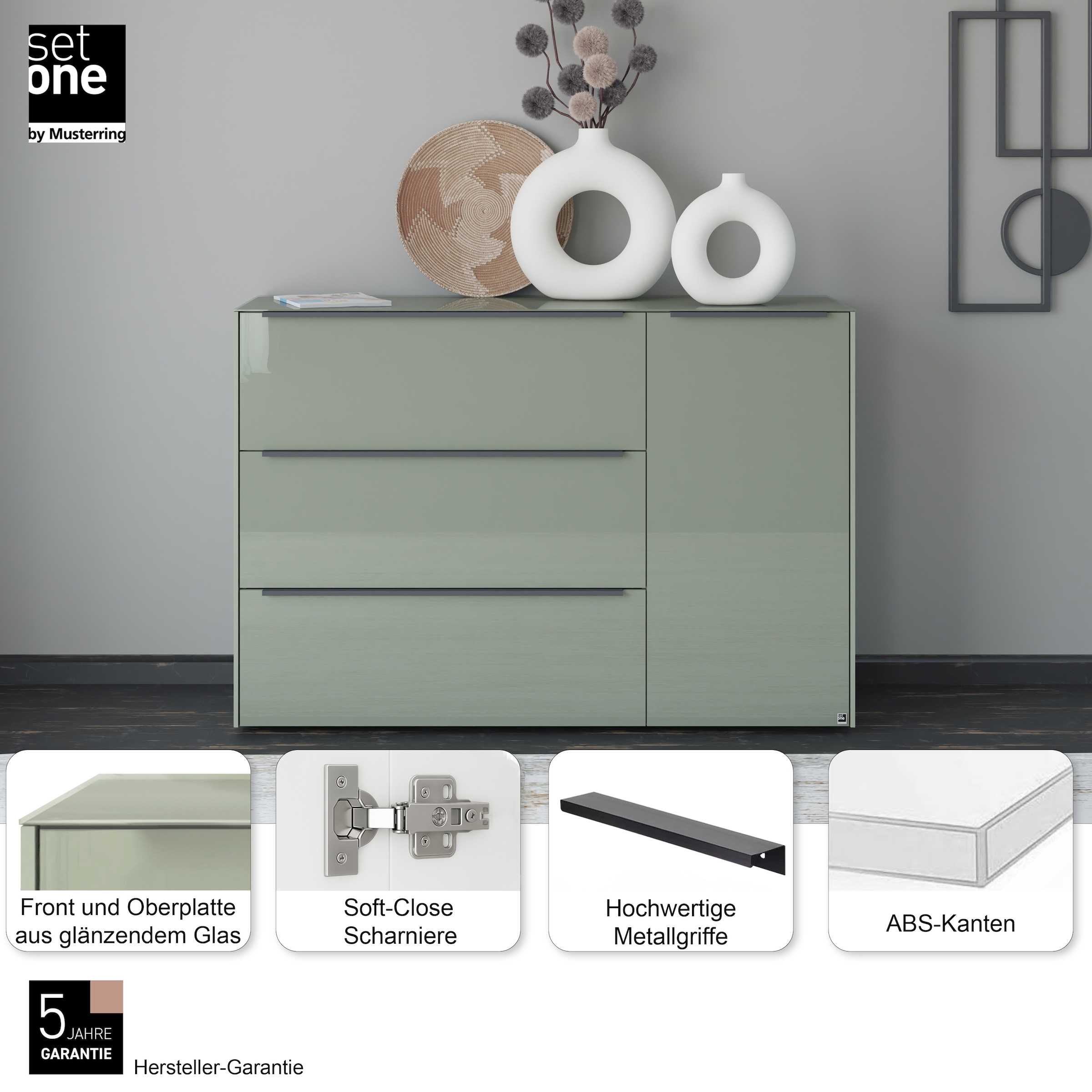 set one by Musterring Sideboard »reno-Dielen« 1 Stk. tlg. Mit Gleitern und in verschiedenen Farben erhältlich