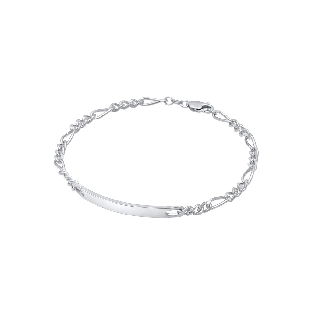 Kuzzoi Armband »Herren ID Platte Figaro Klassisch 925 Silber«