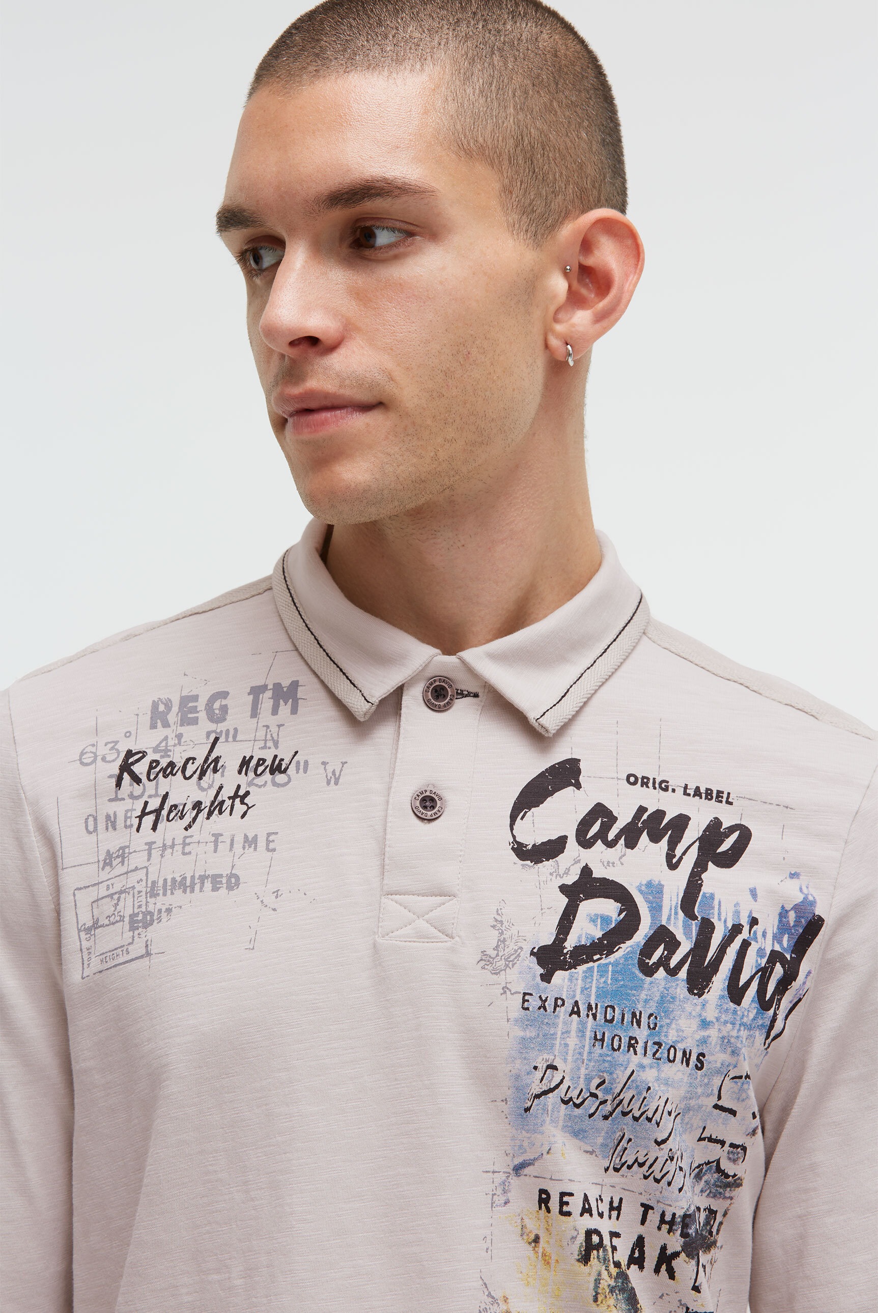 CAMP DAVID Poloshirt mit Seitenschlitze