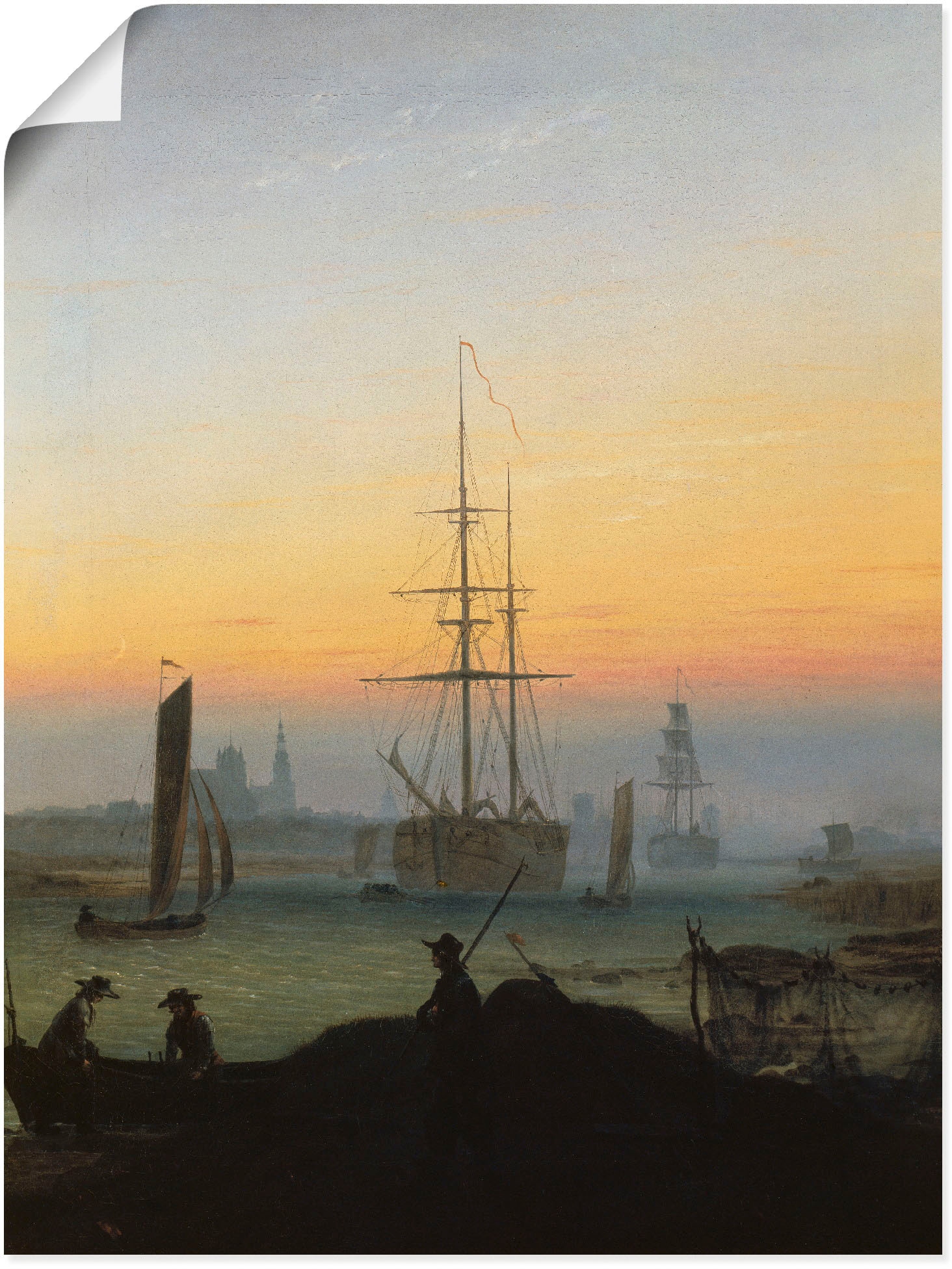 Artland Wandbild »Hafen von Greifswald.«, Gewässer, (1 St.), als Leinwandbild, Wandaufkleber oder Poster in versch. Größen