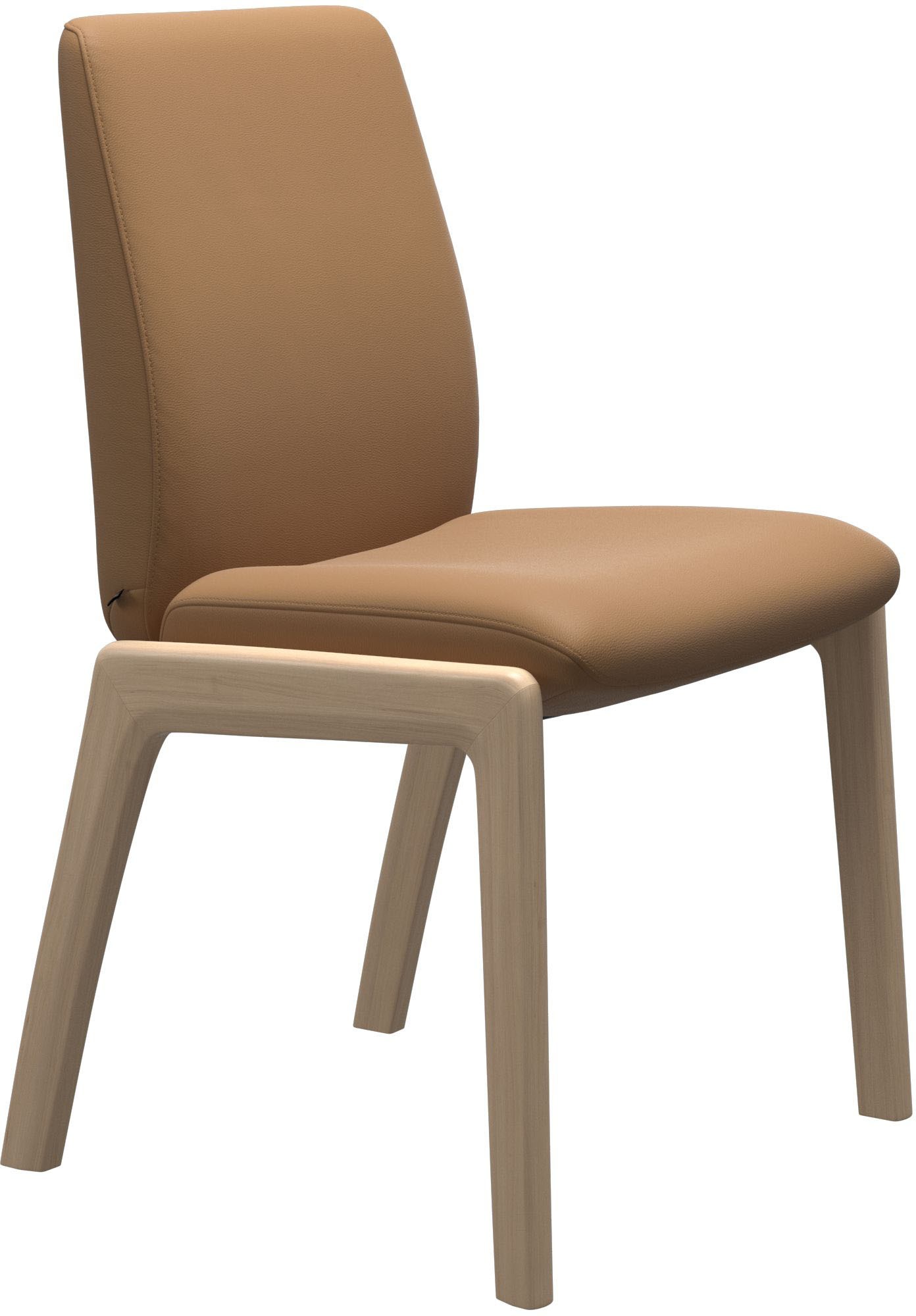 Polsterstuhl STRESSLESS "Laurel", braun (taupe paloma, eiche natur), B:57cm H:92cm T:59cm, Leder PALOMA: PALOMA ist ein durchgefärbtes Semianilin-Möbelleder mit natürlicher Narbung., Stühle, Polsterstuhl, Low Back, Größe L, mit abgerundeten Beinen in Eich 2