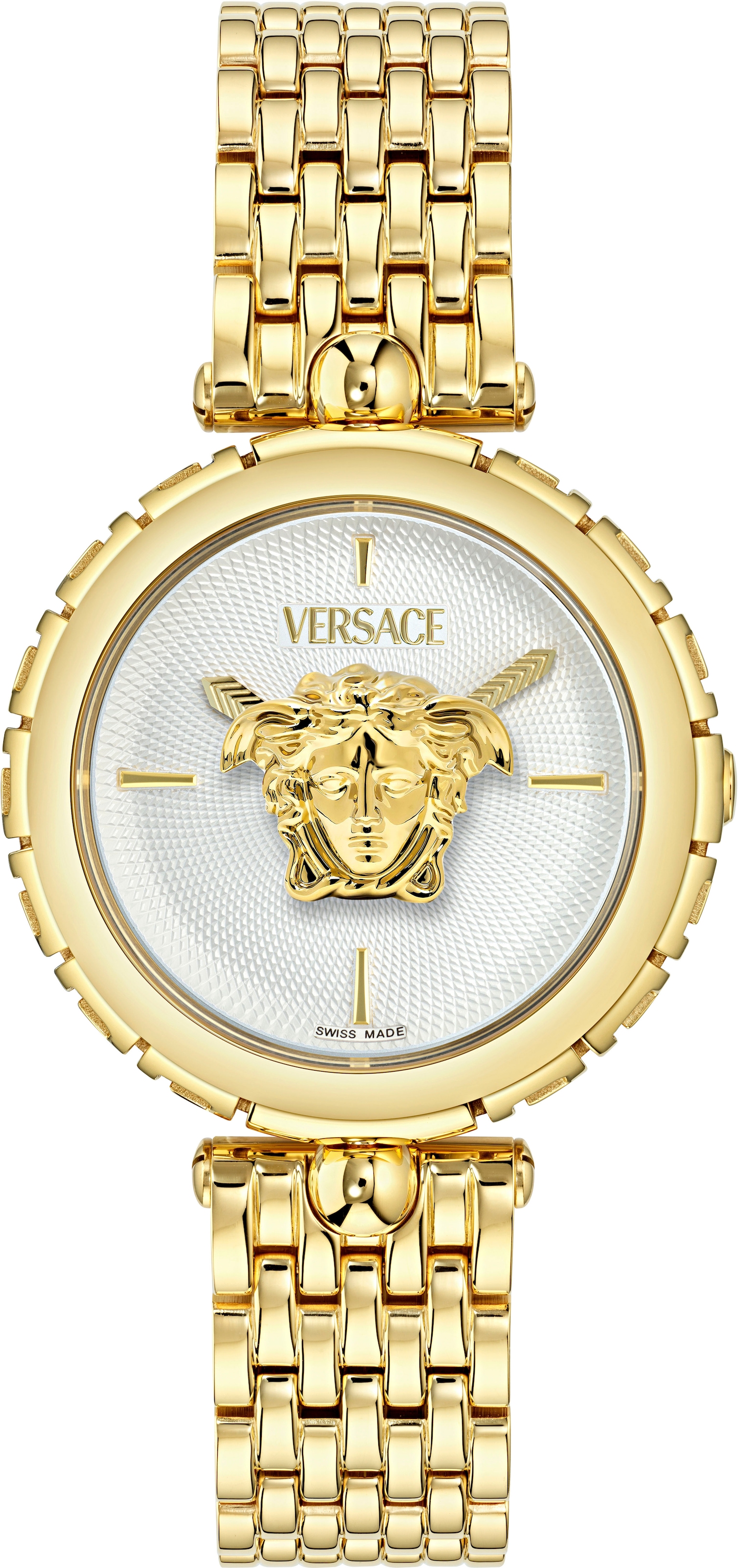 Versace Quarzuhr »MEDUSA HERITAGE«, Armbanduhr, Damenuhr, Swiss Made, Saphirglas, Edelstahlarmband, analog