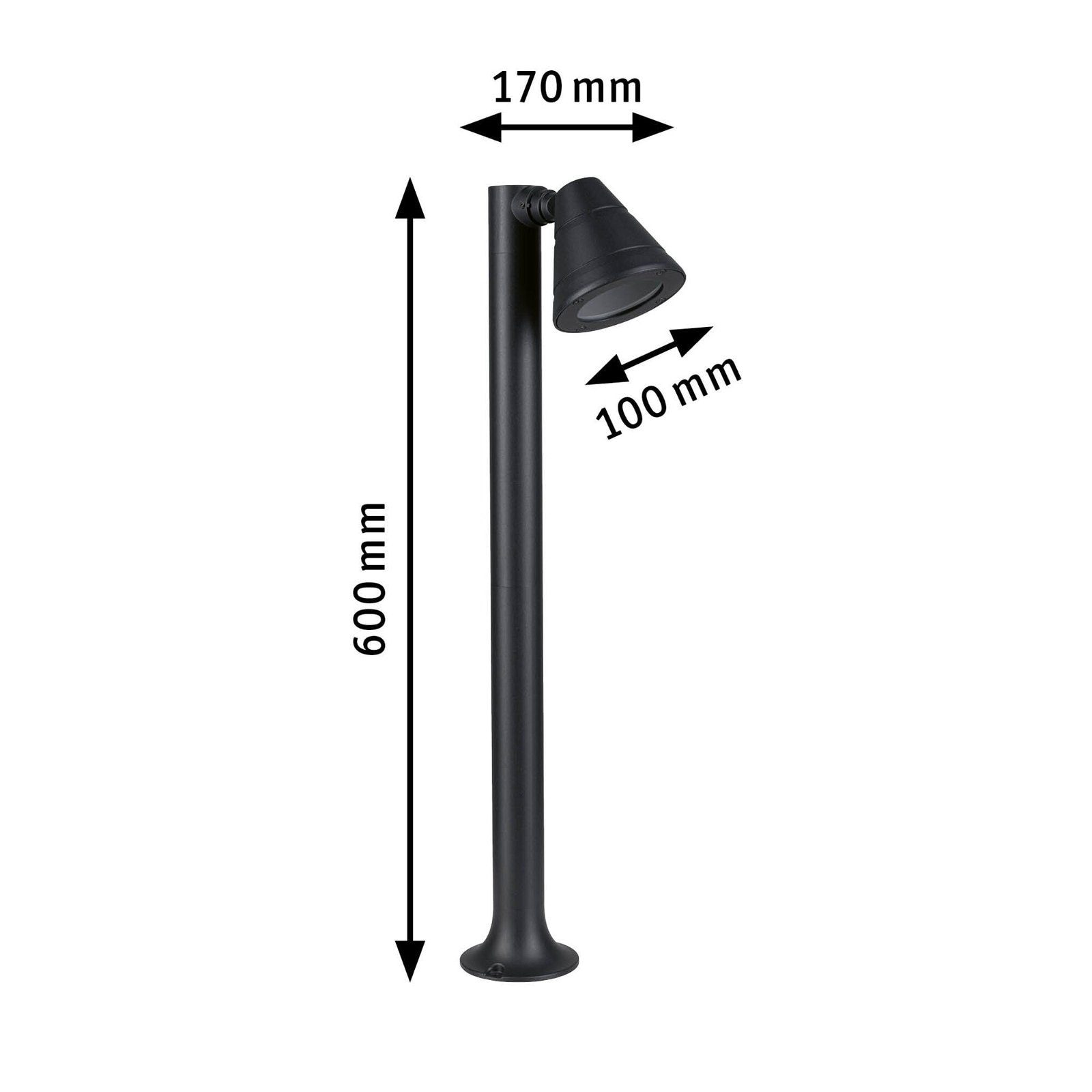 Paulmann Pollerleuchte »Trian IP44 rund 600mm max. 35W 230V Anthrazit GU10 Aluminium«, 1 flammig-flammig