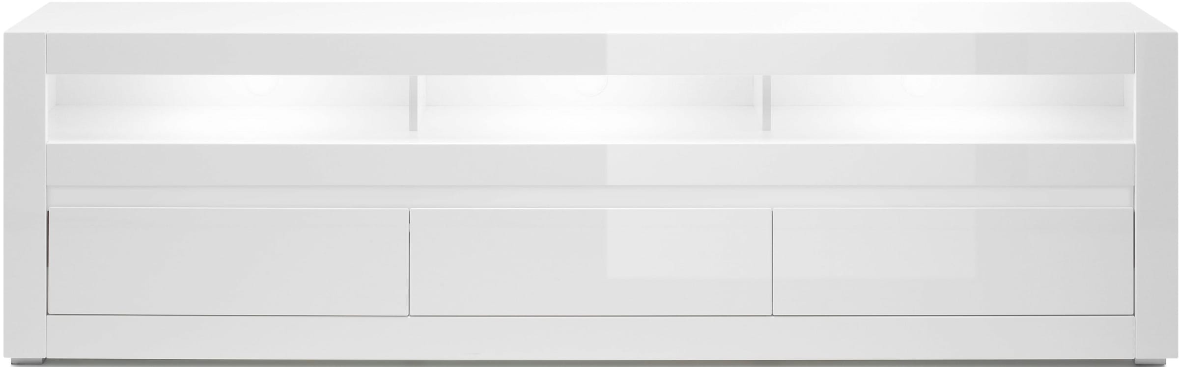 INOSIGN Lowboard »Carat«, Breite 217 cm, Zierleiste 1x betonfarben und 1x weiß