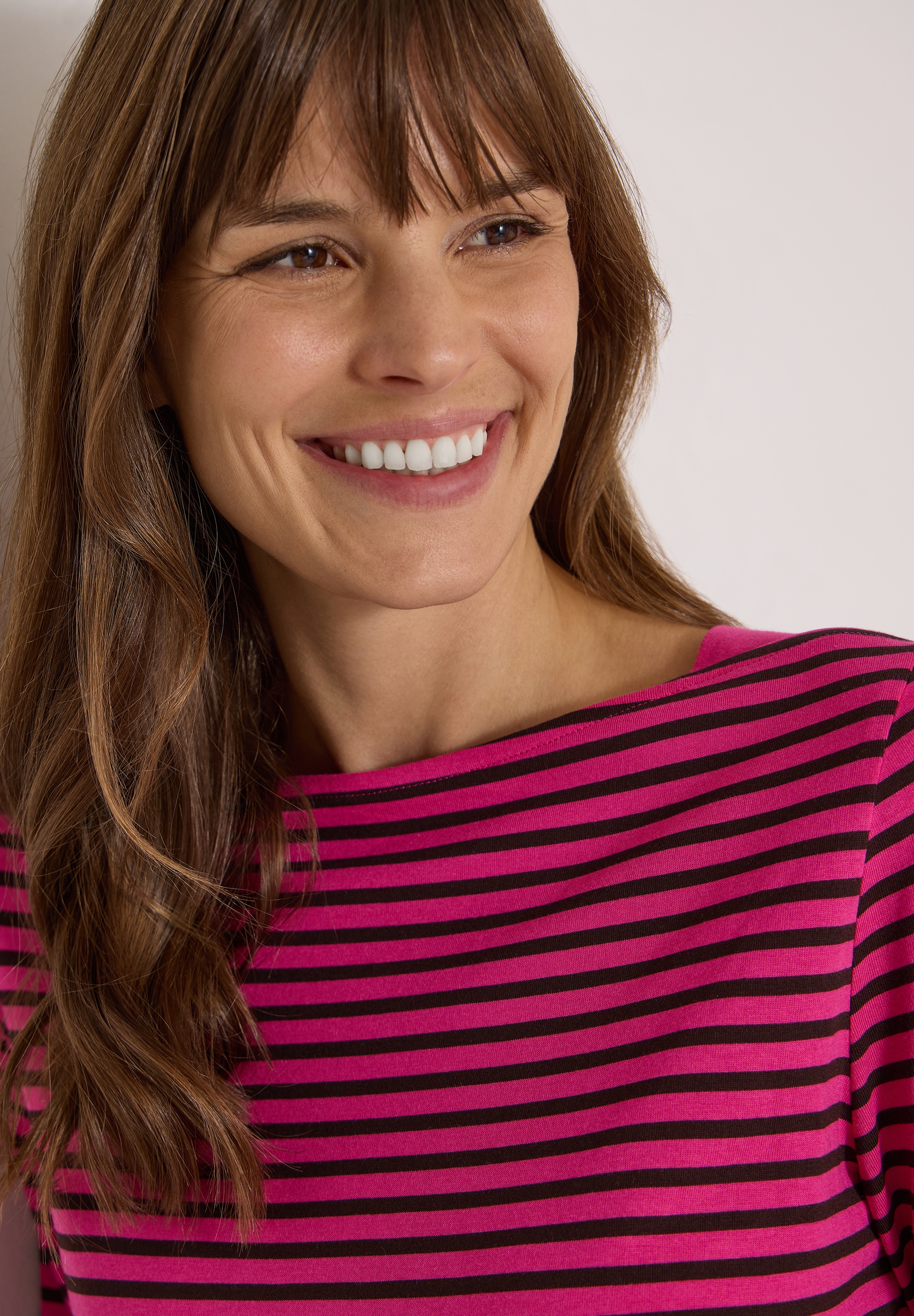 Cecil T-Shirt 3/4-Arm Shirt mit Boat Neck und Streifen
