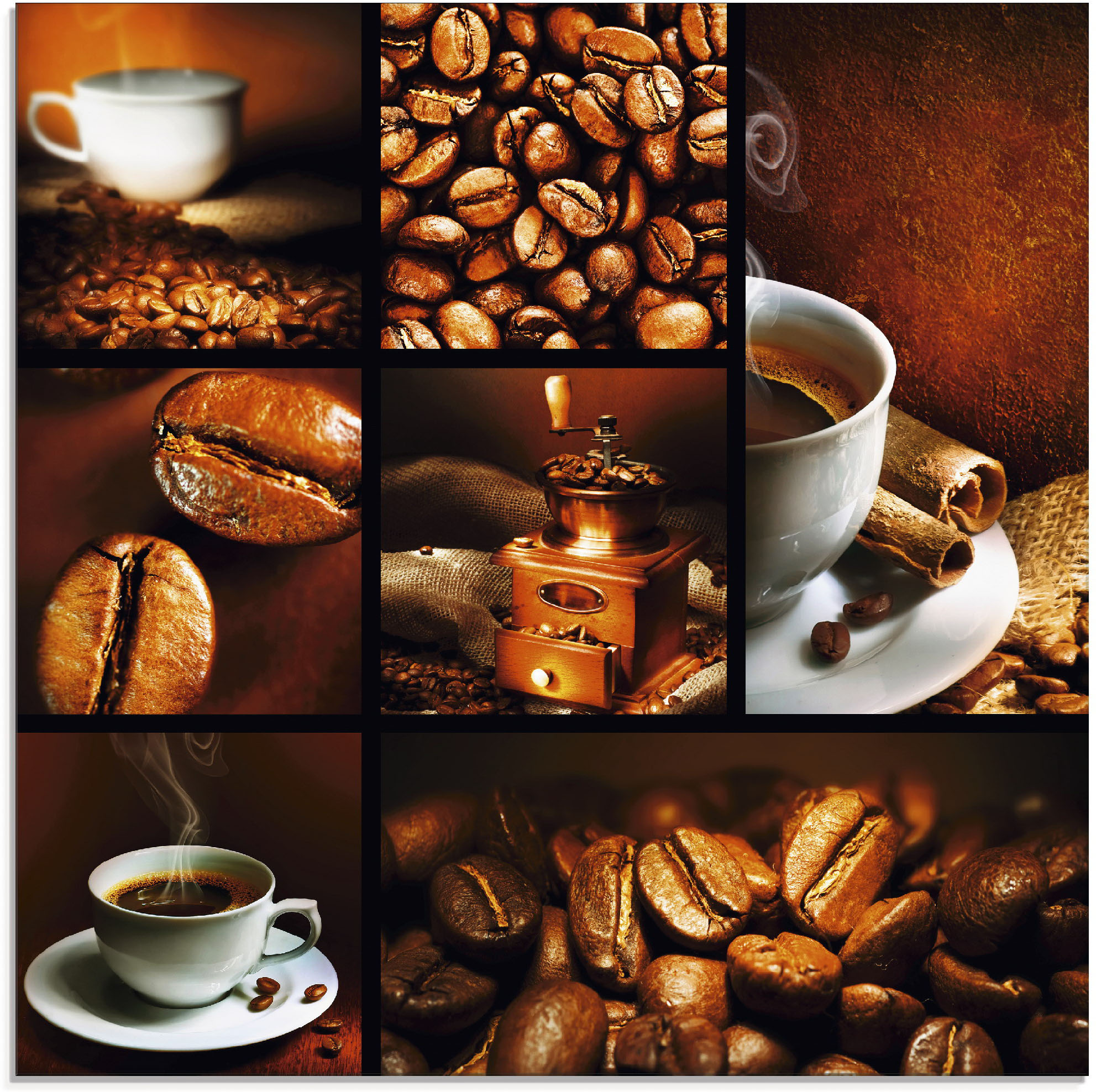 Artland Glasbild "Kaffee Collage" Getränke 1 Stk. tlg. in verschiedenen Größen
