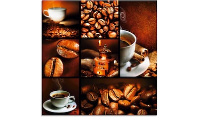 Glasbild »Kaffee Collage«, Getränke, (1 St.)