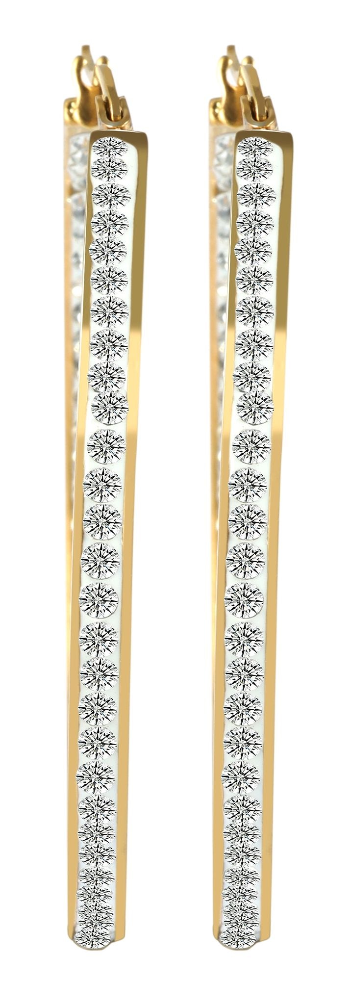 Adelia´s Paar Creolen "Damen Ohrringe – Creole aus Edelstahl mit Strass Ste günstig online kaufen