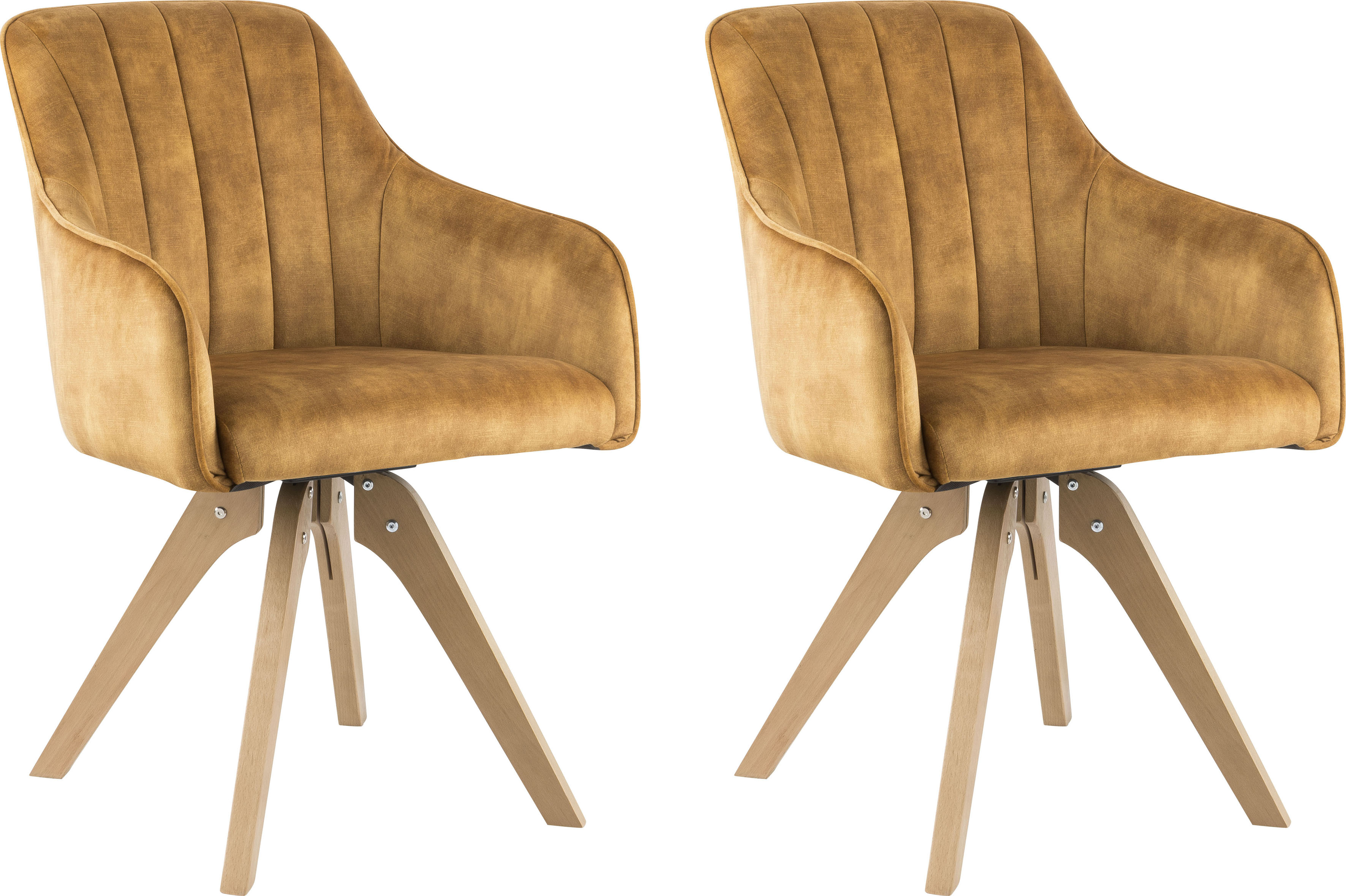 Drehstuhl HOME AFFAIRE, B:58cm H:86cm T:46cm, gelb, Esszimmer, Stühle, "Sa Calobra", mit Rückensteppung