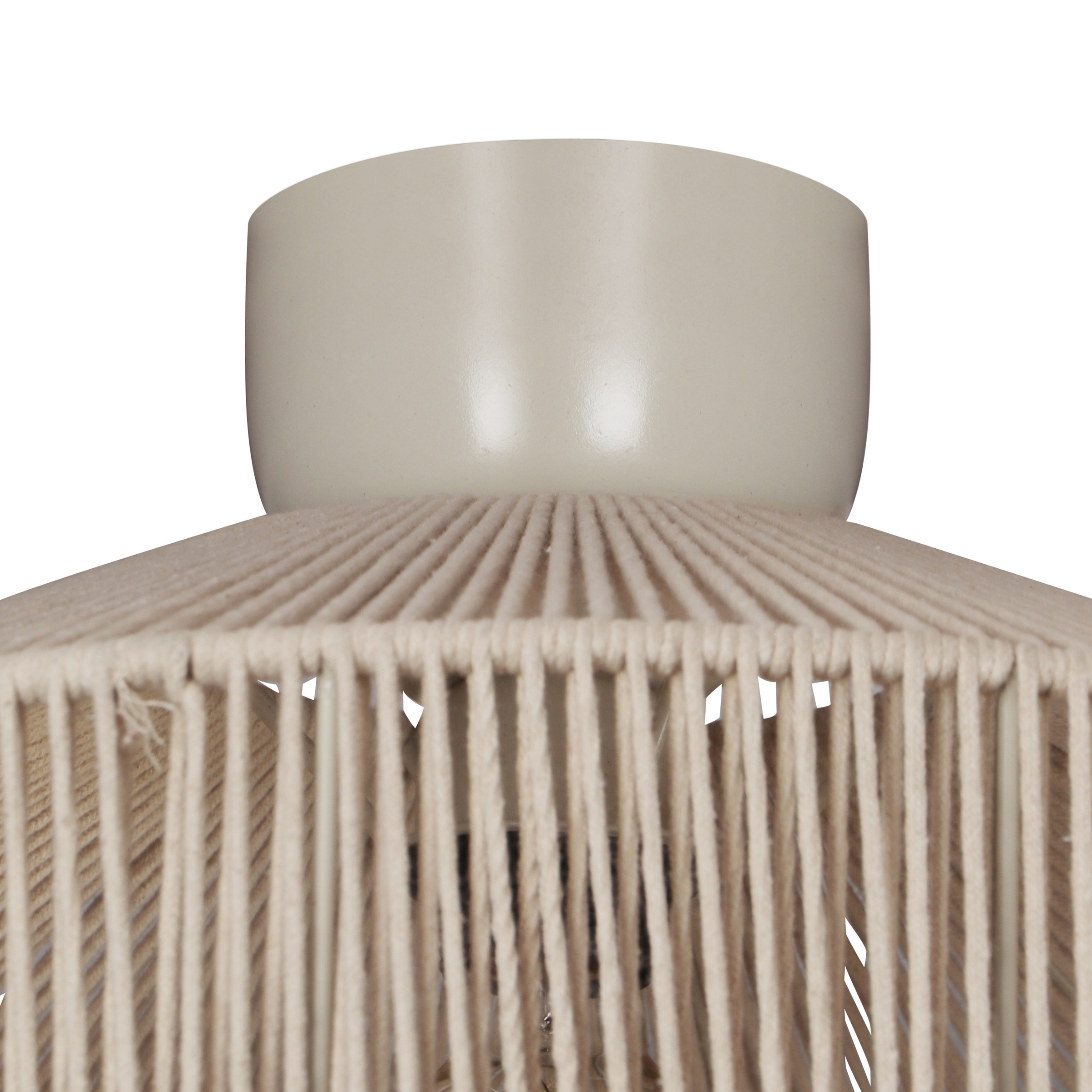 TRIO Leuchten Deckenleuchte »SVEA, Deckenlampe beige aus Baumwolle im Boho-Look Ø 46cm Höhe 31 cm« E27 1 Stk. warmweiß - kaltweiß Deckenleuchte Schlafzimmer / Wohnzimmer exkl 1x E27 max 10W