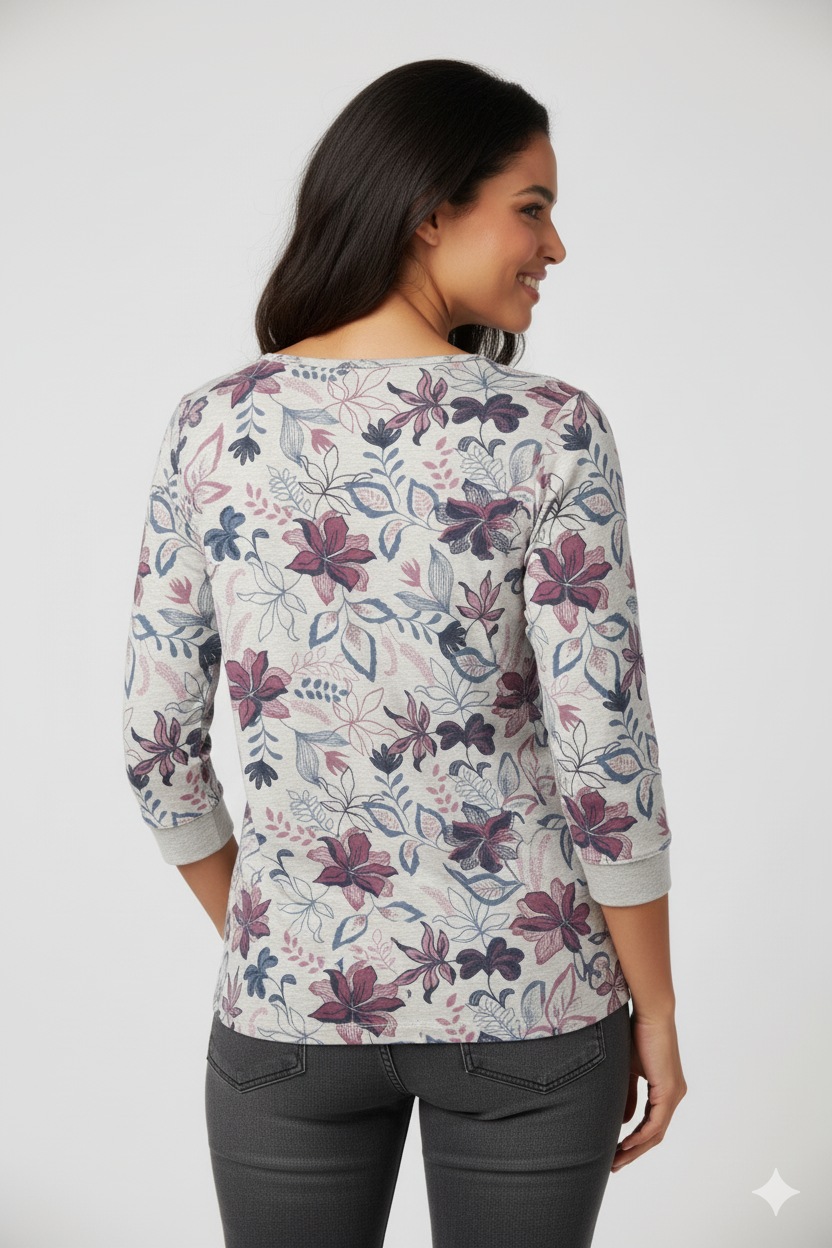 Ragwear 3/4-Arm-Shirt "SHIMONA FLOWERS O" günstig online kaufen