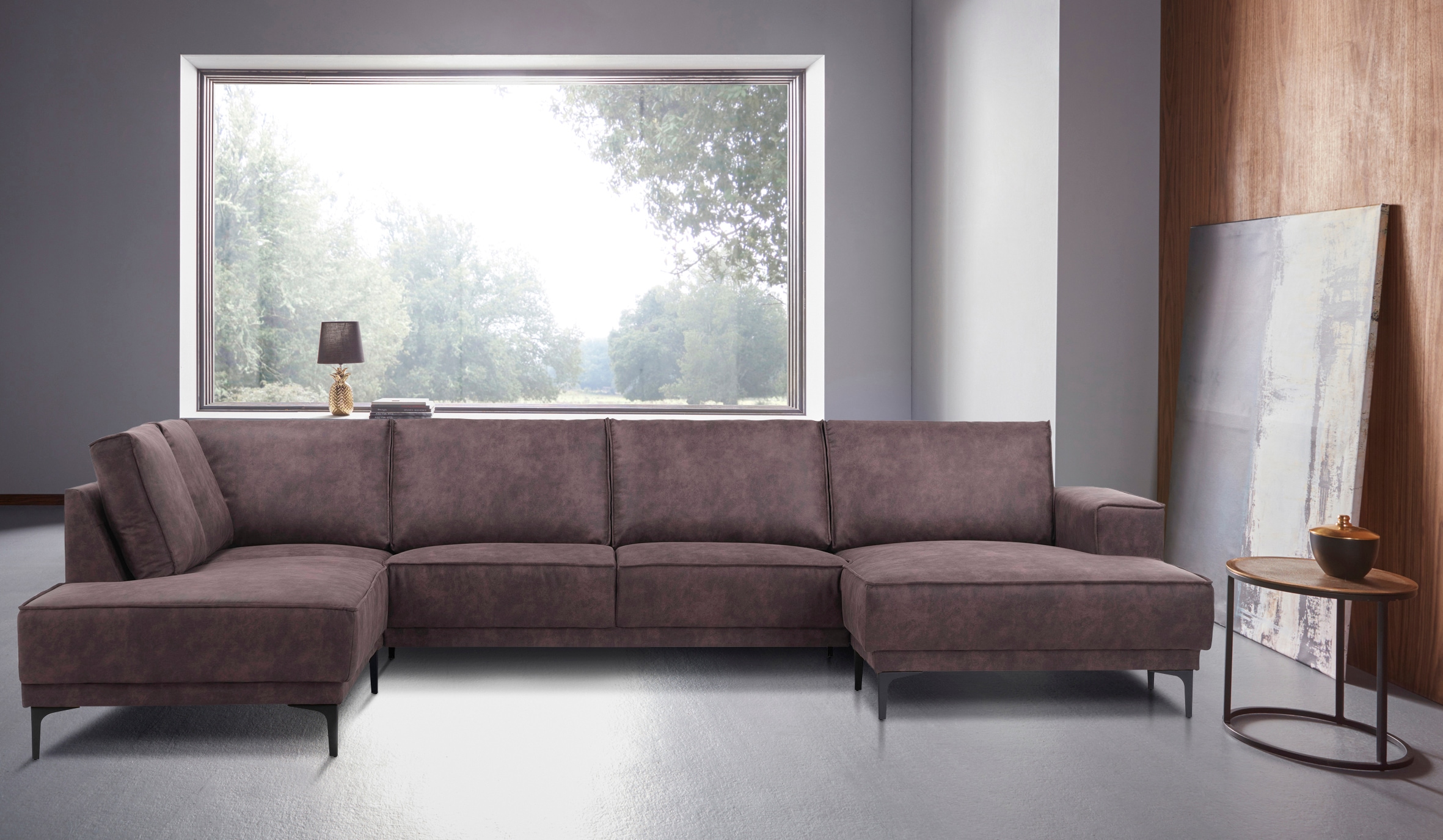 Places of Style Wohnlandschaft "XXL Sofa Oland, Struktur, Flachgewebe, Luxu günstig online kaufen