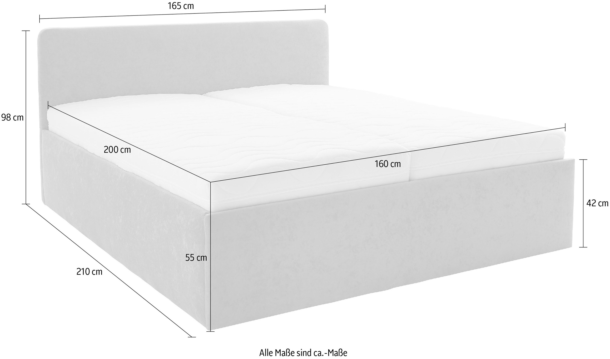 Westfalia Schlafkomfort Polsterbett, inkl. Bettkasten bei Ausführung mit  Matratze | BAUR