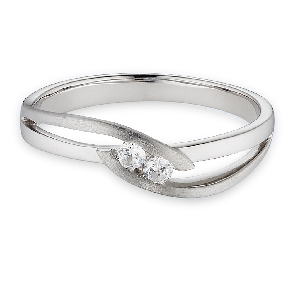 Silberring BRUNO BANANI "Schmuck Geschenk" Gr. 58, silberfarben, kristallweiß, Fingerringe, Damen, 58, Silber 925 (Sterlingsilber), 2,5mm, Silberring, mit Zirkonia (synth.)