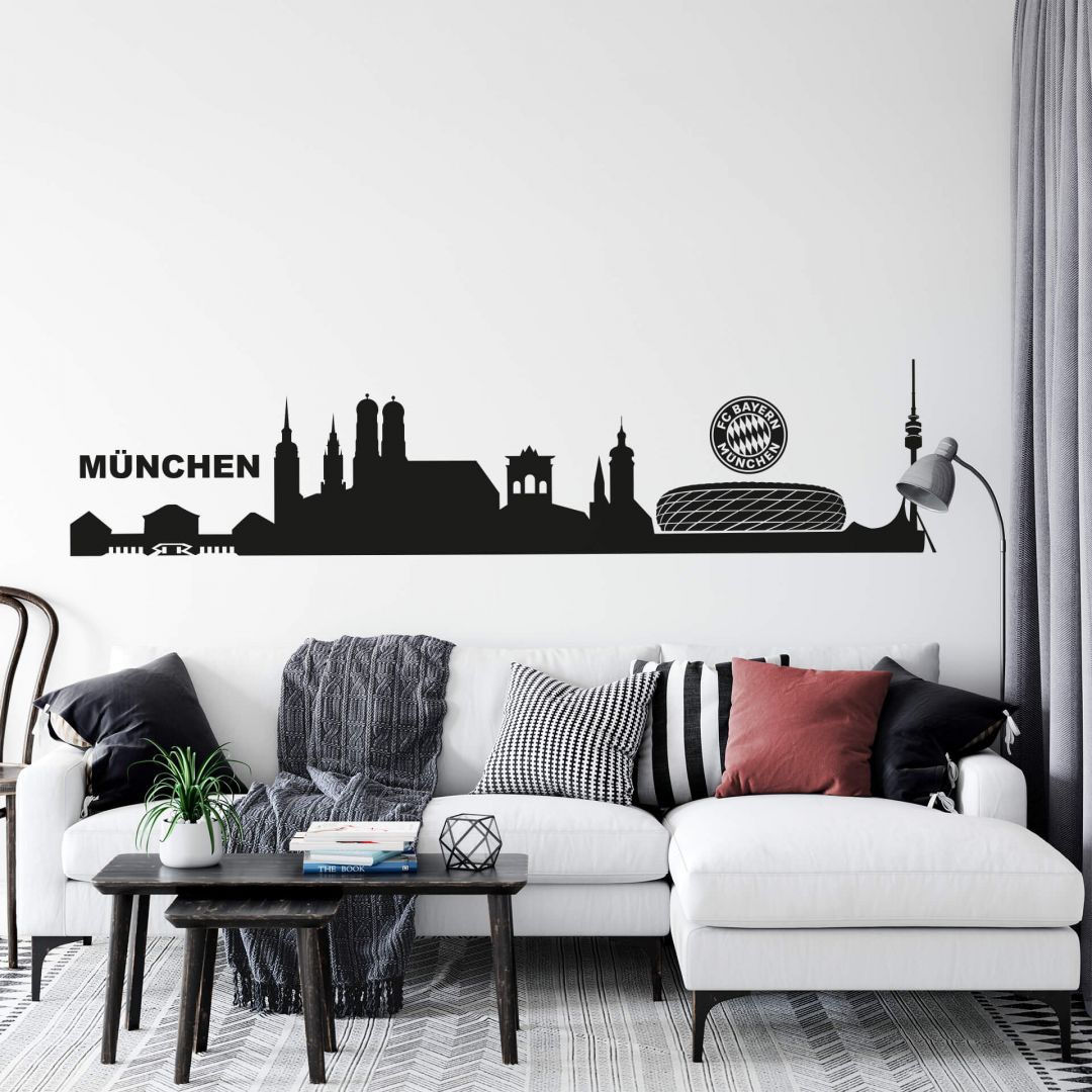 Wall-Art Wandtattoo »Fußball München Skyline su...