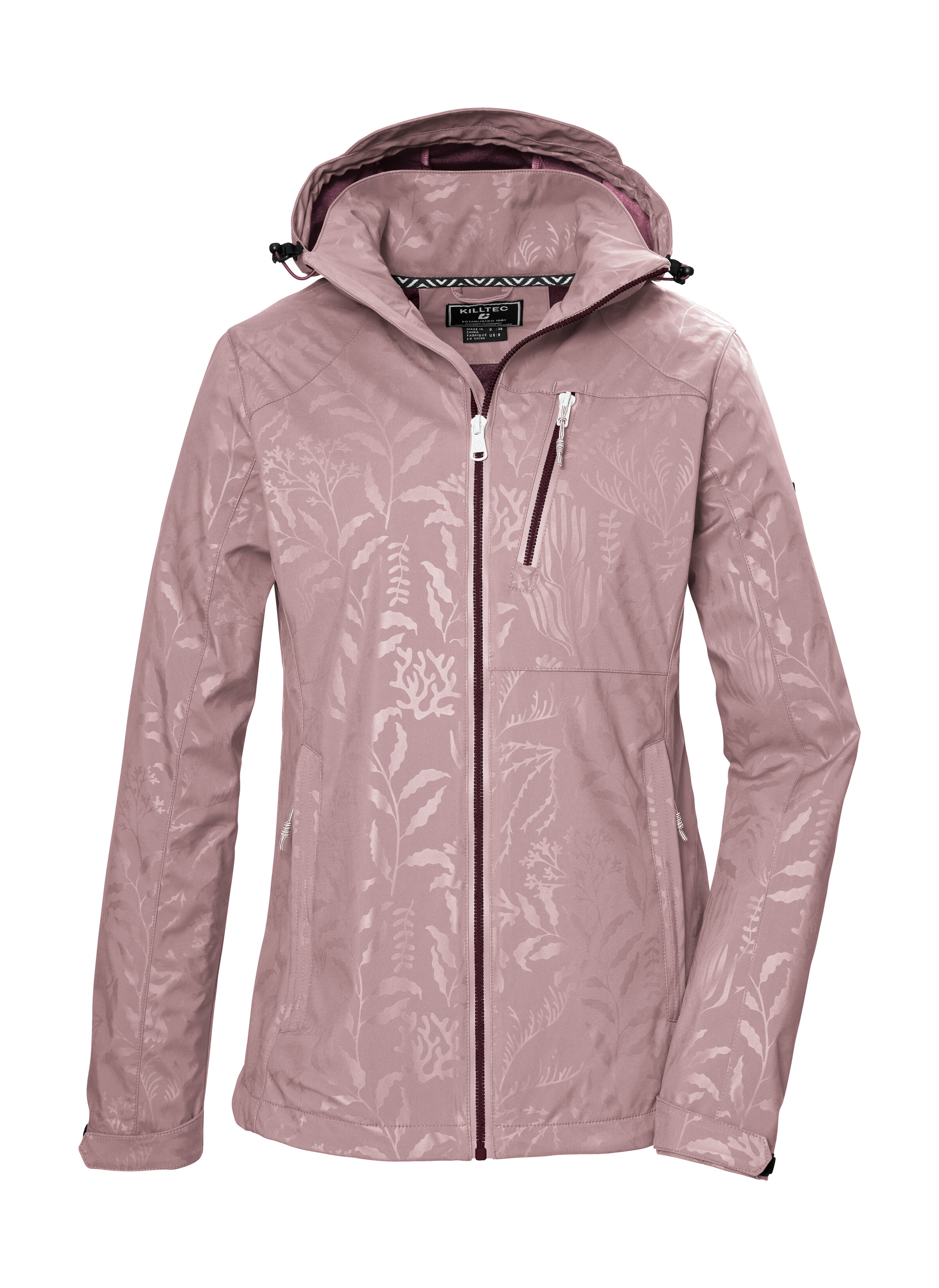 Killtec Softshelljacke "KOS 122 WMN SFTSHLL JCKT FLORAL" Softshelljacke: Wind- und wasserdicht, atmungsaktiv, Kapuze abzippbar