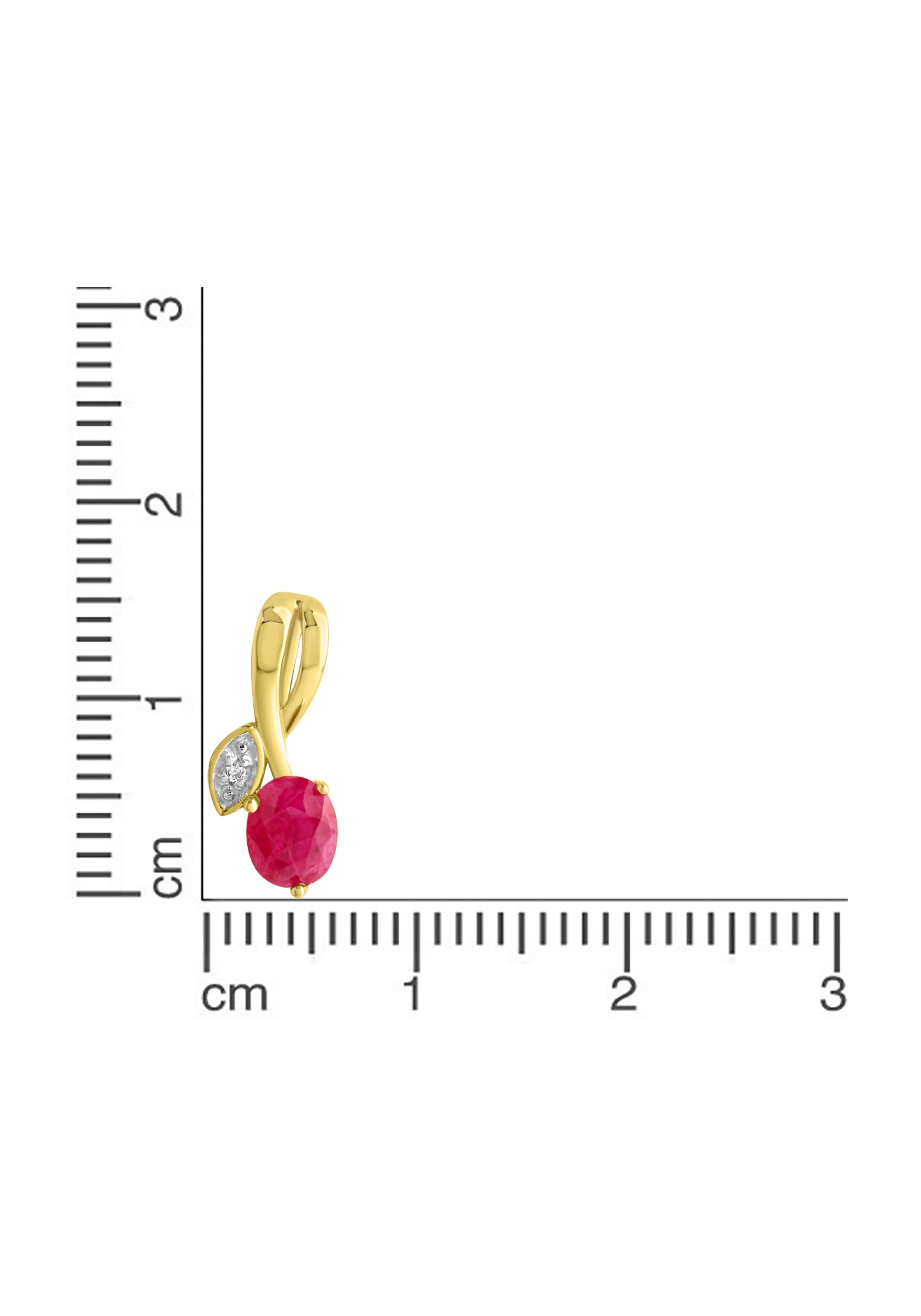 Firetti Kettenanhänger »Schmuck Geschenk Gold 375 Halsschmuck Anhänger Halskette Blume«, mit Rubin, Zirkonia (synth.)