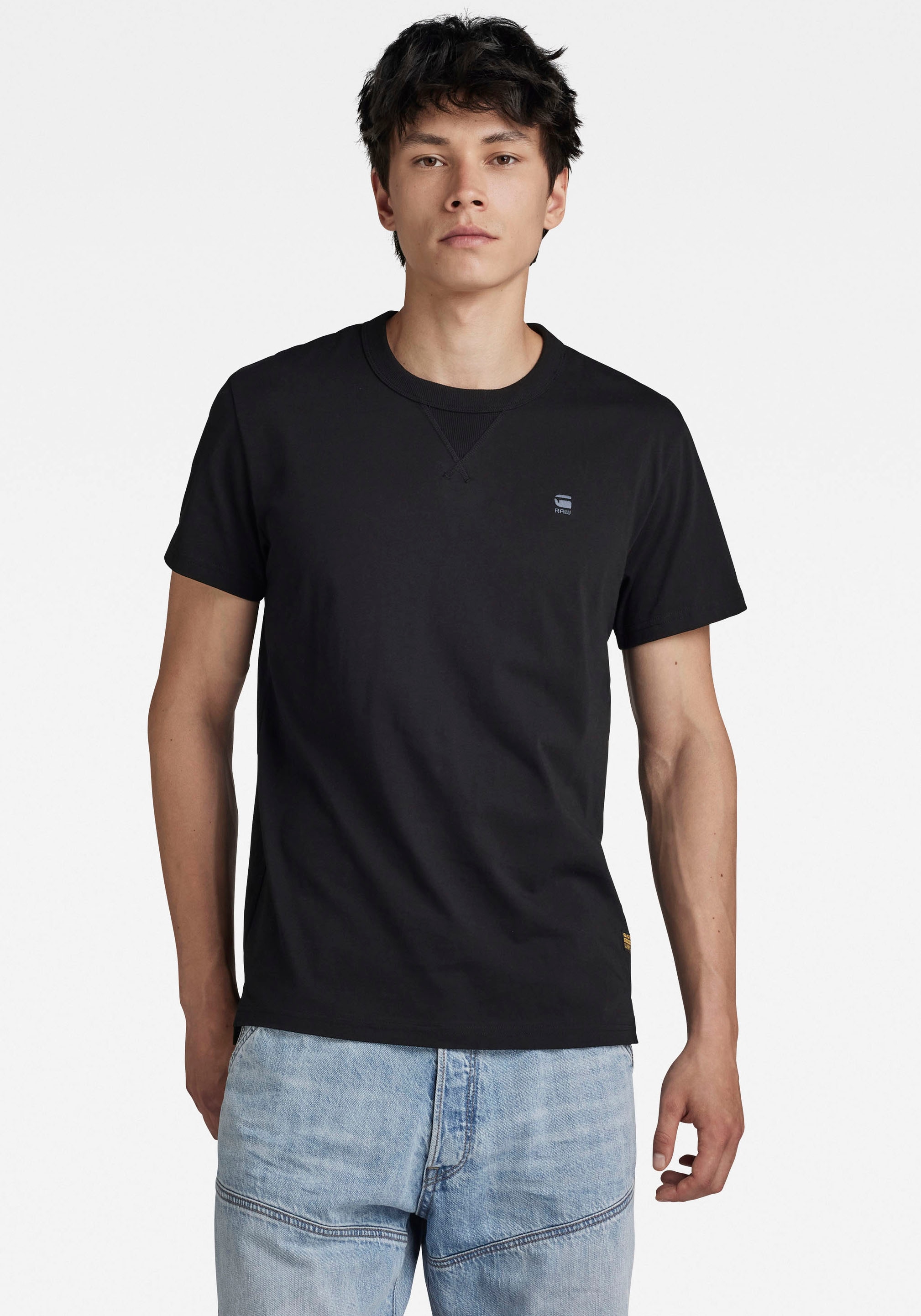 G-STAR T-Shirt "Nifous", Rundhals, mit Rippeinsatz günstig online kaufen