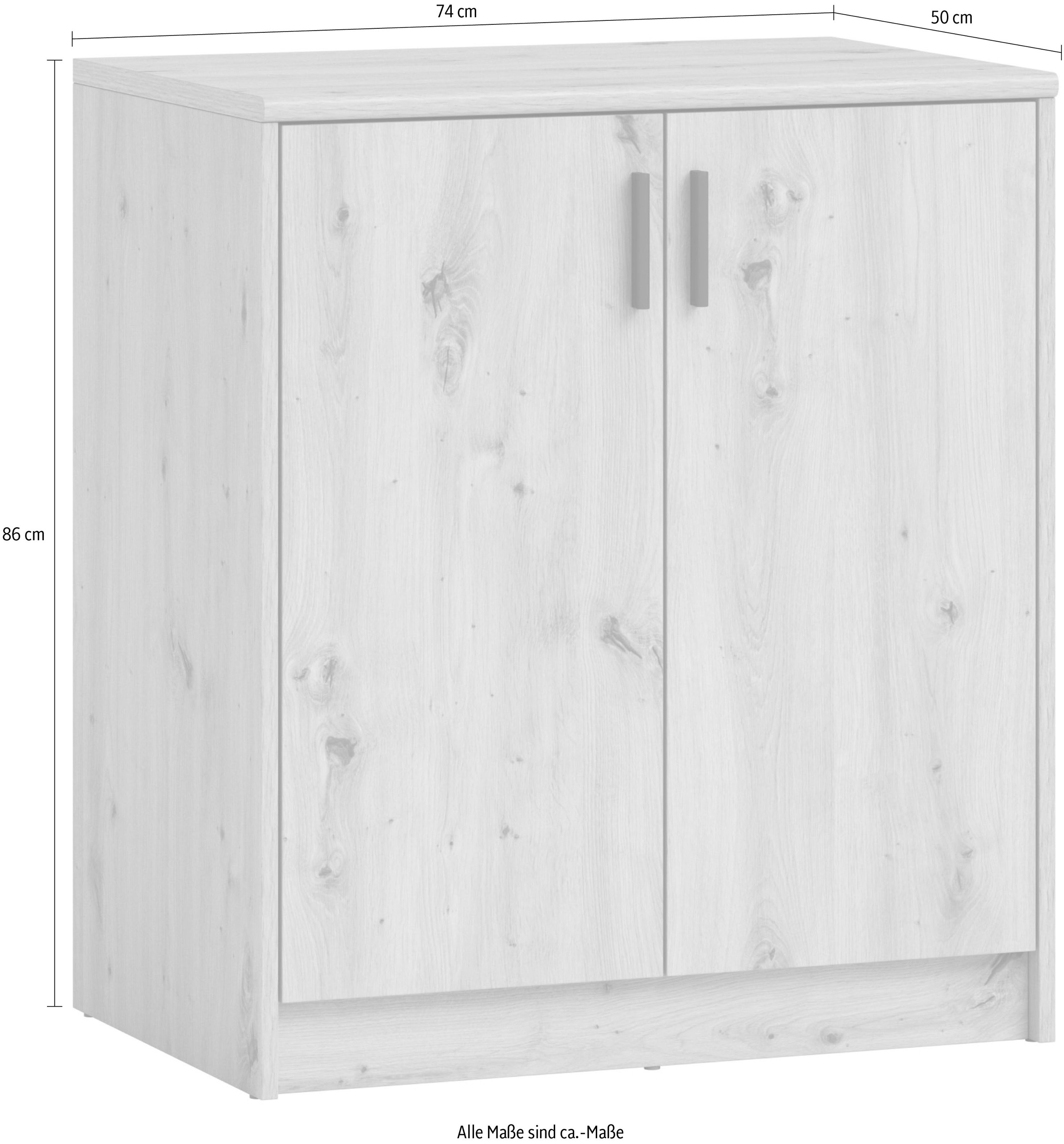 HBZ Sideboard »Nelly Kommode, BxHxT 74x86x50cm«, (1 St.), Breite 74cm, Einlegeböden verstellbar, foliert