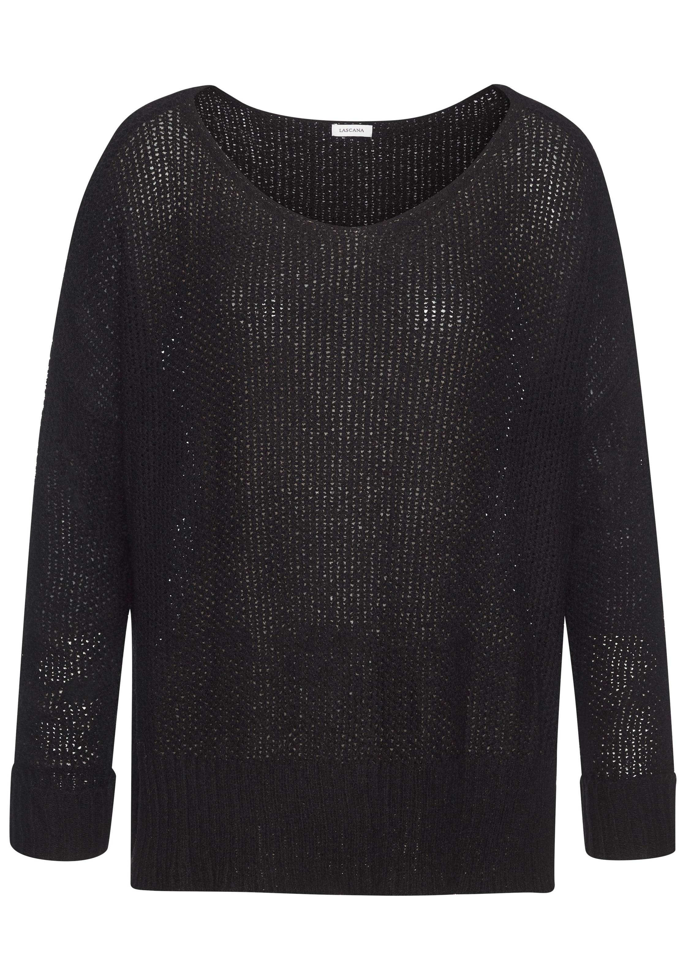 LASCANA V-Ausschnitt-Pullover, leichter Pullover in grobem Strick günstig online kaufen