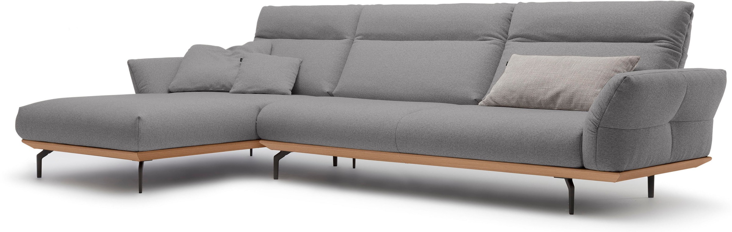 Creation BY ROLF BENZ Ecksofa "CR.460", Sockel in Eiche, Winkelfüße in Umbr günstig online kaufen