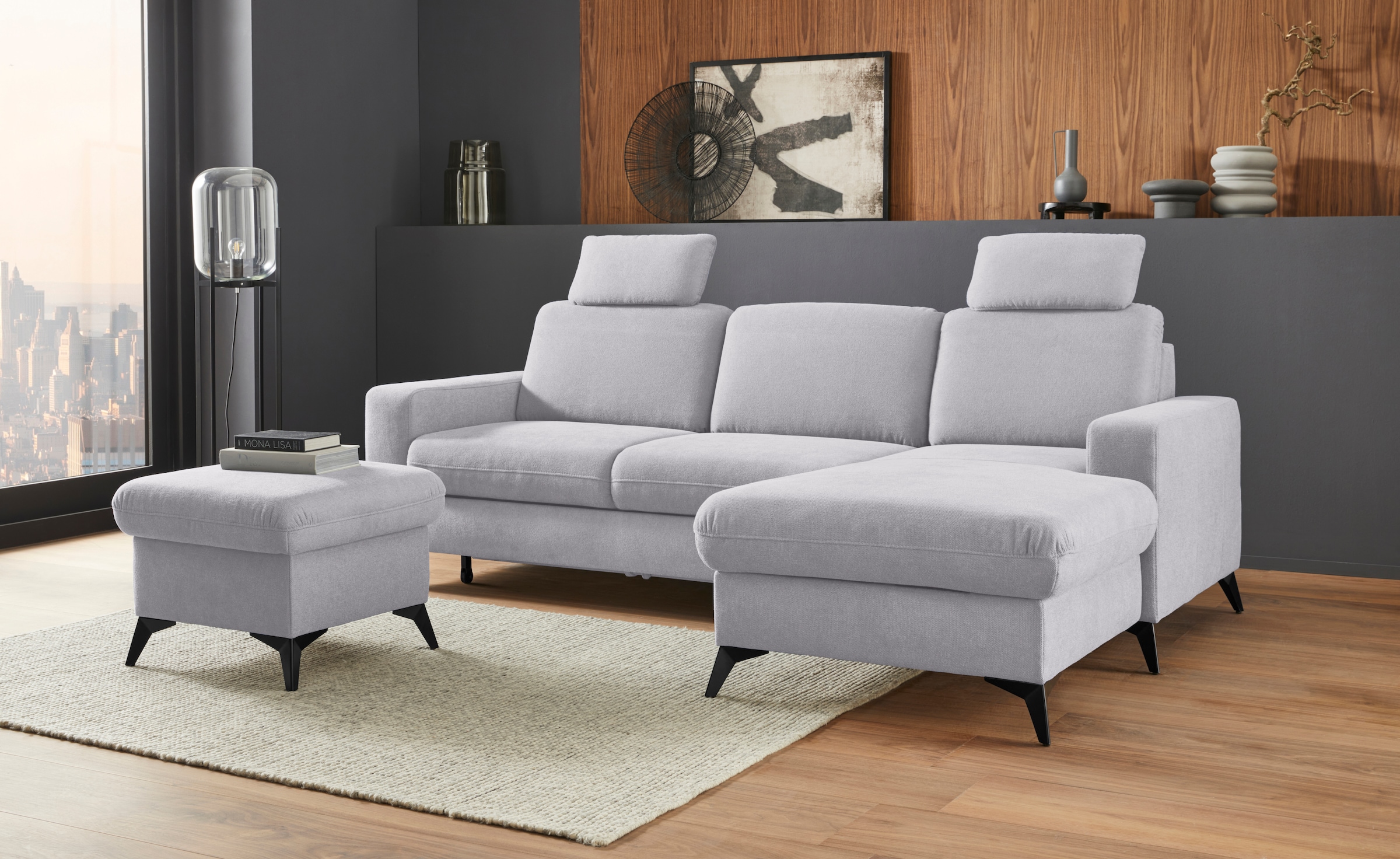 Places of Style Ecksofa "Lolland L-Form", Wahlweise mit Bettfunktion und Be günstig online kaufen