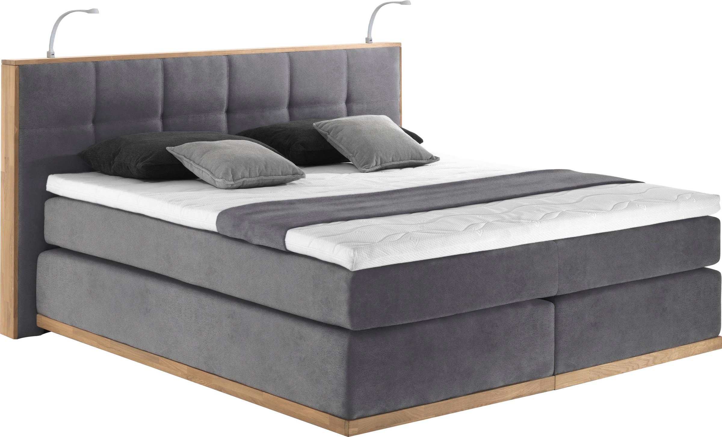 Places of Style Boxspringbett Vinton, mit LED-Beleuchtung, Massivholzrahmen günstig online kaufen