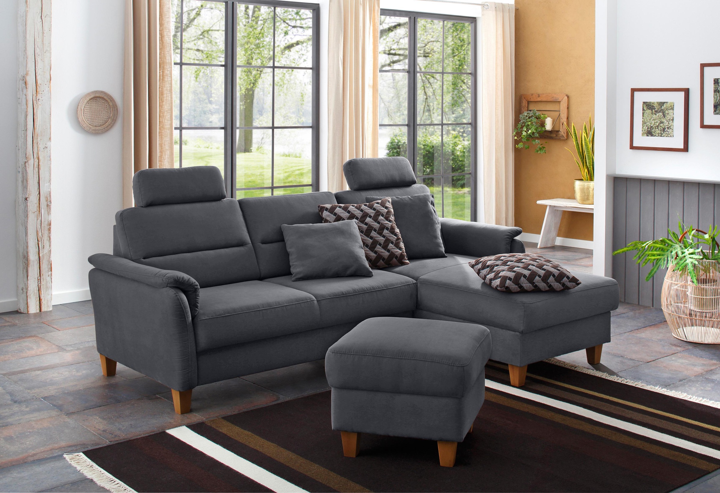 Home affaire Ecksofa »Palmera L-Form«, Federkern, wahlweise mit Bettfunktion und mit/ohne Bettkasten