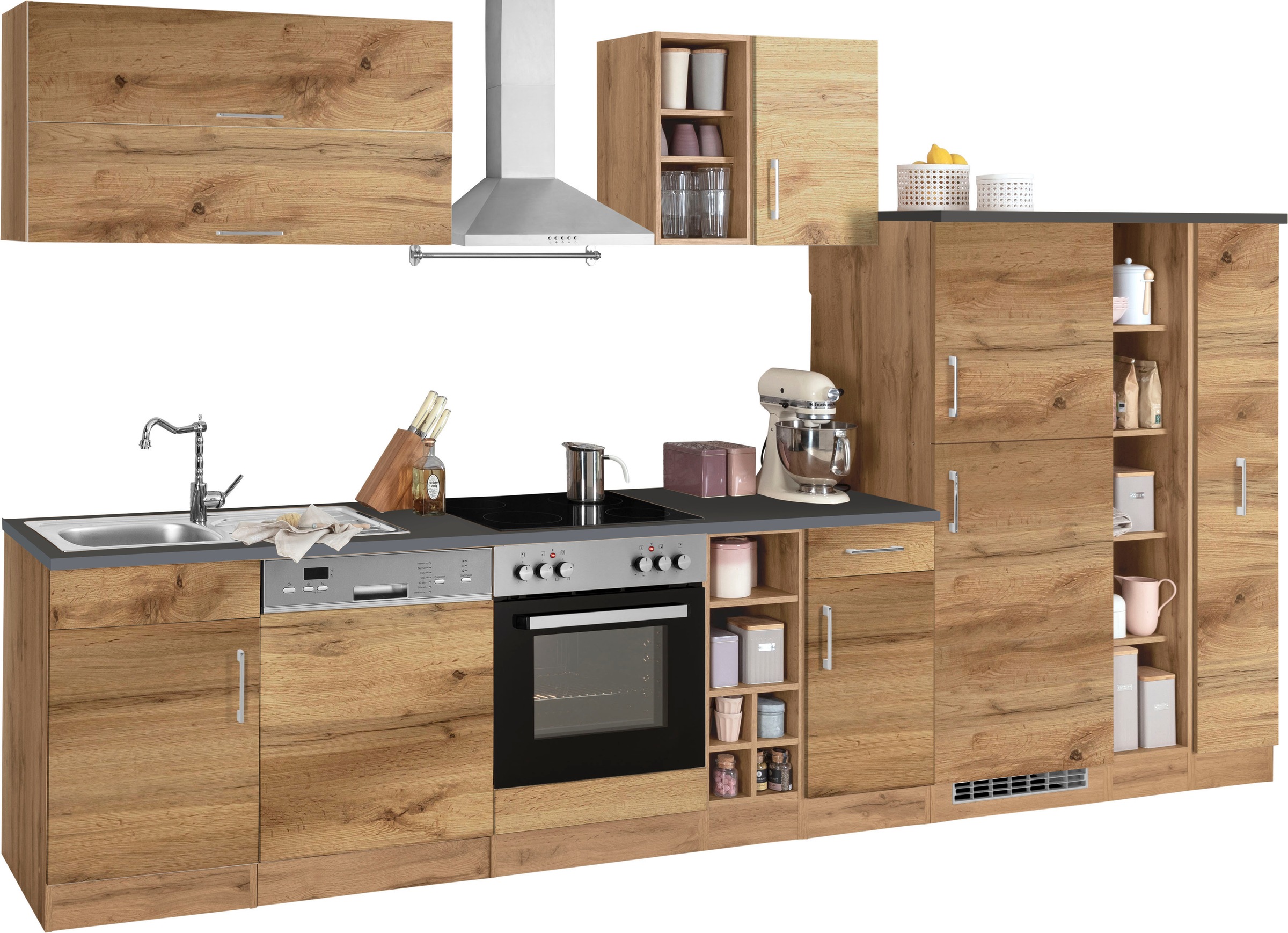 KOCHSTATION Küchenzeile »KS-Colmar«, mit E-Geräten, Breite 360 cm